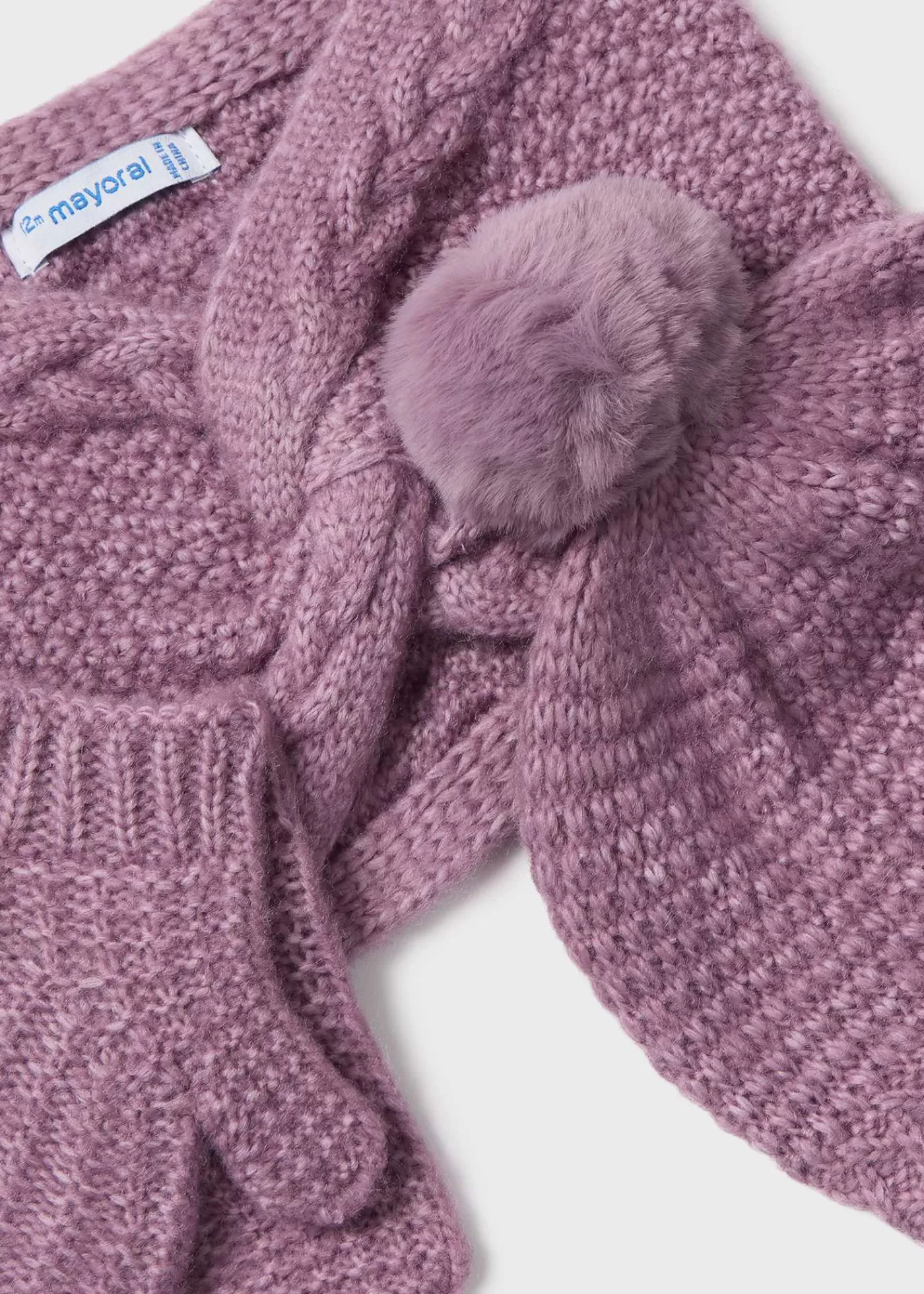 Mayoral Baby 3 Piece Hat and Scarf Set Orchid Online