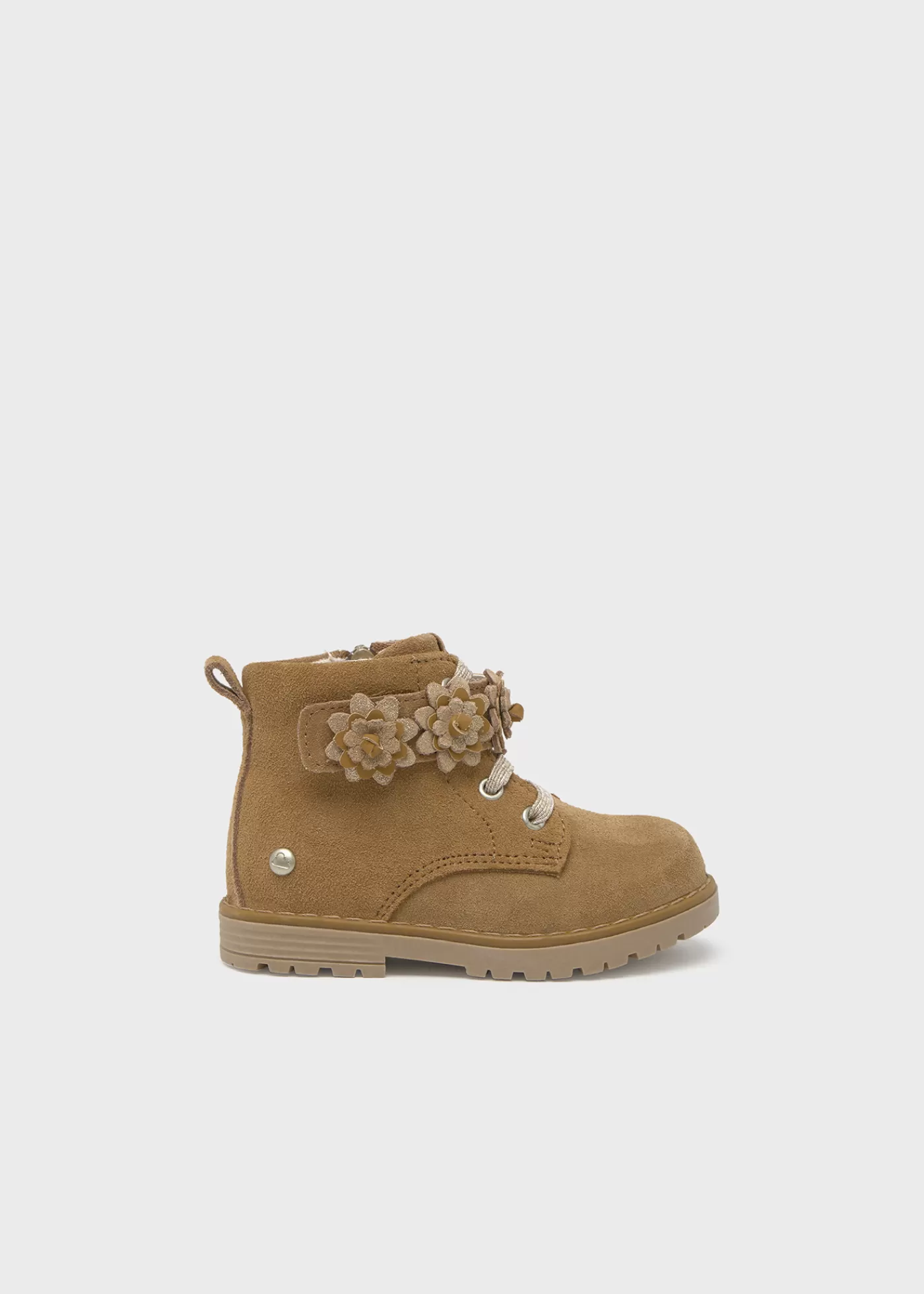 Mayoral Baby Ankle Boots Flowers Detail Camel Outlet