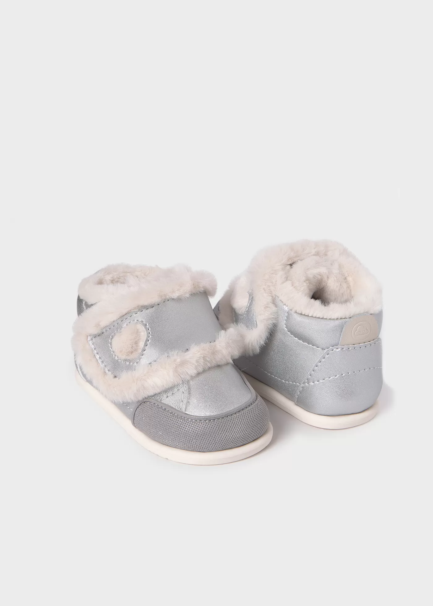 Mayoral Baby Barefoot Fur Lined Ankle Boots Silver Sale