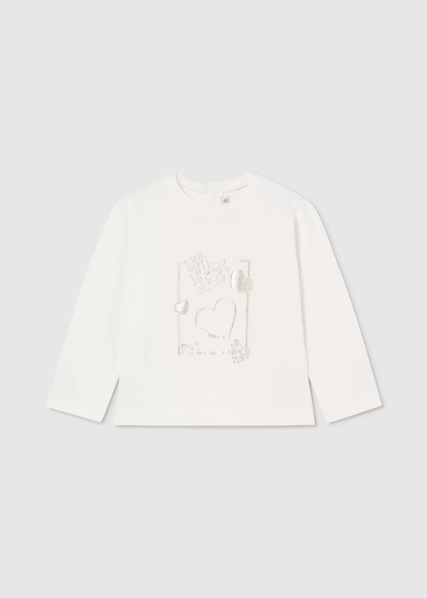 Mayoral Baby Basic Heart T-Shirt Offwhite Clearance