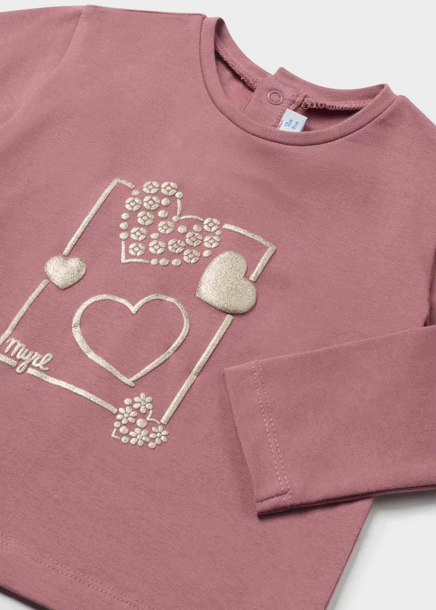 Mayoral Baby Basic Heart T-Shirt Blush Cheap