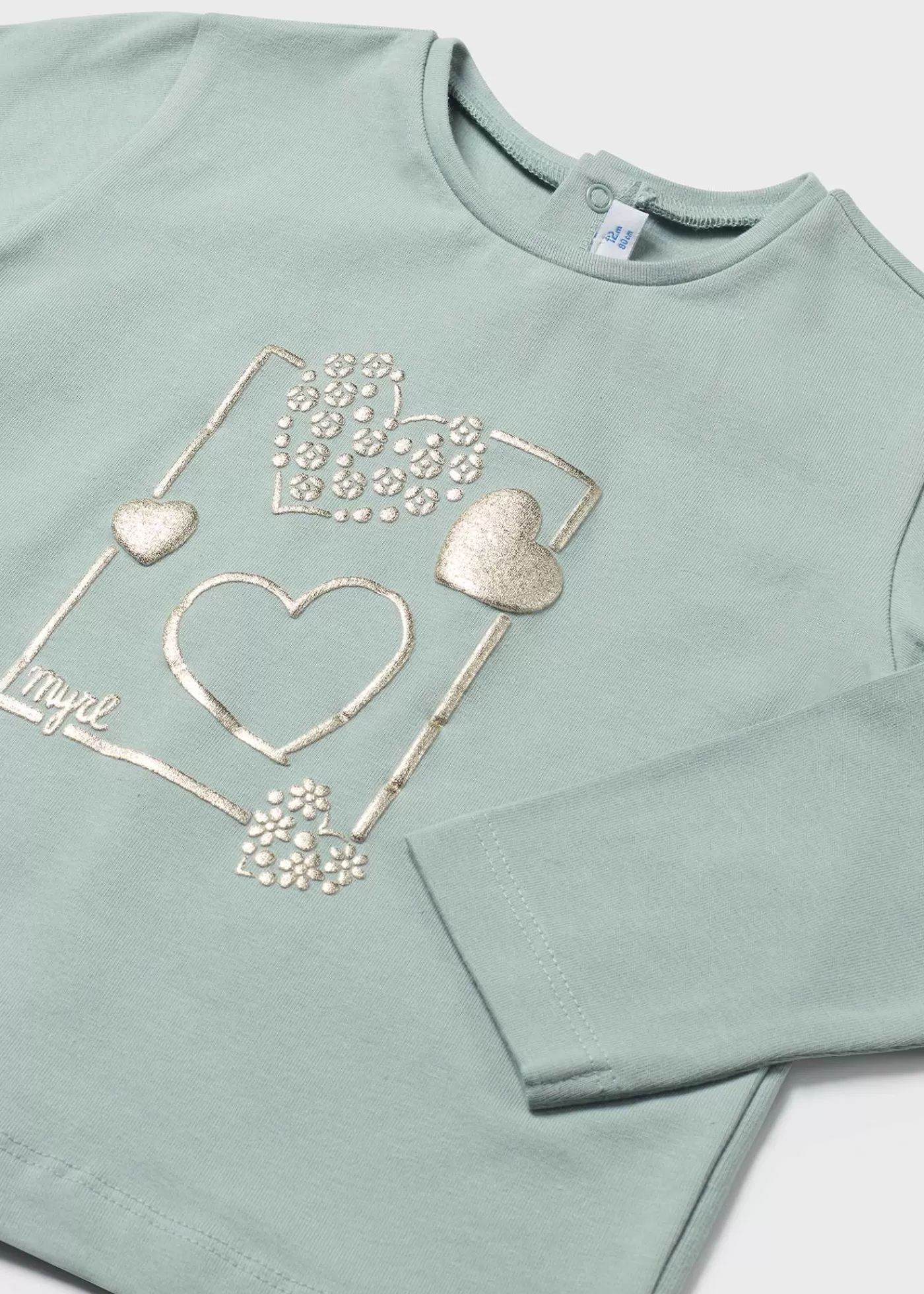 Mayoral Baby Basic Heart T-Shirt Jade Hot