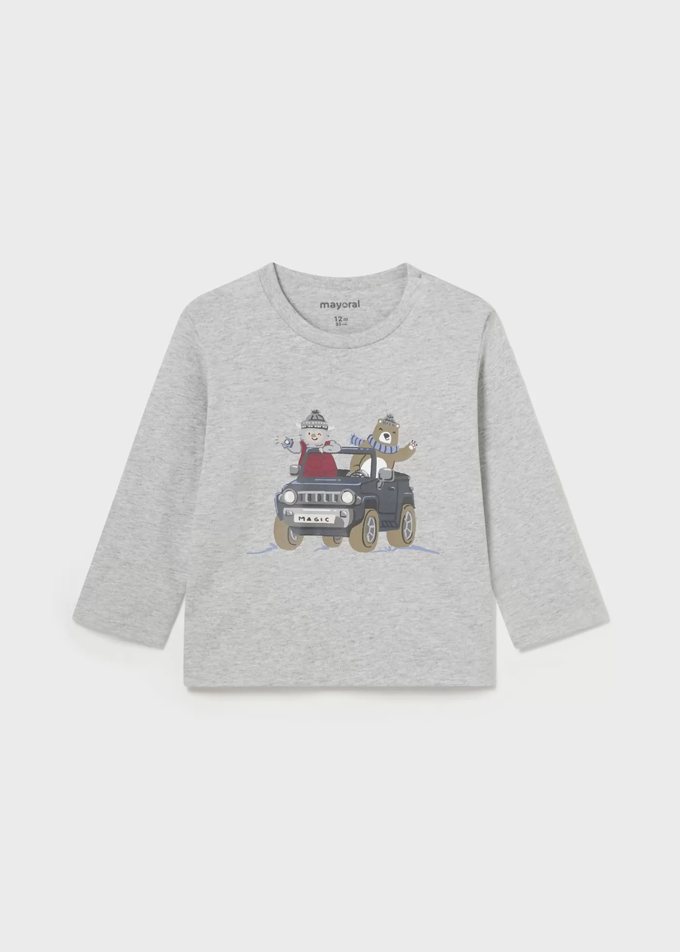 Mayoral Baby Car T-Shirt Ashheather Flash Sale