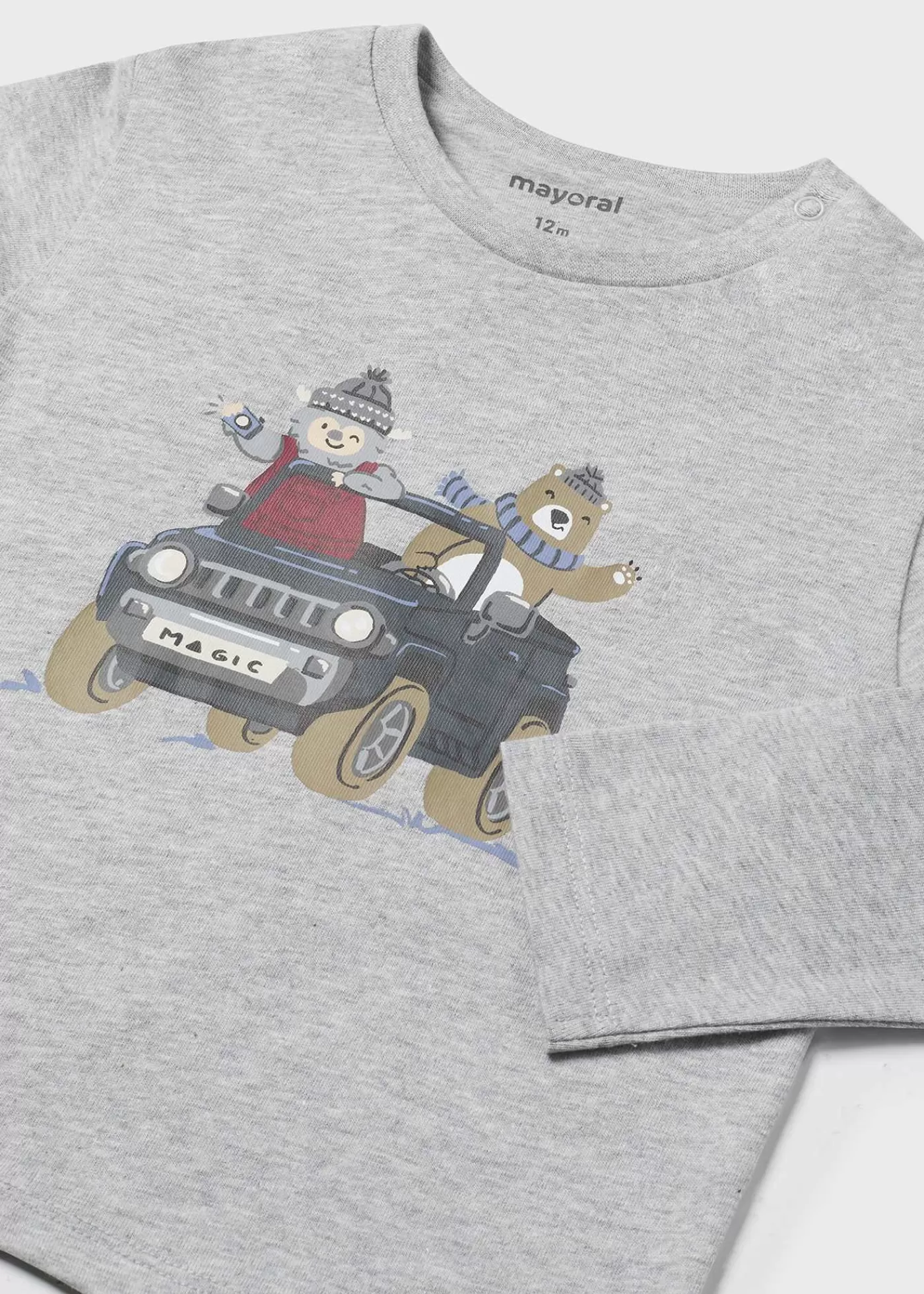 Mayoral Baby Car T-Shirt Ashheather Flash Sale