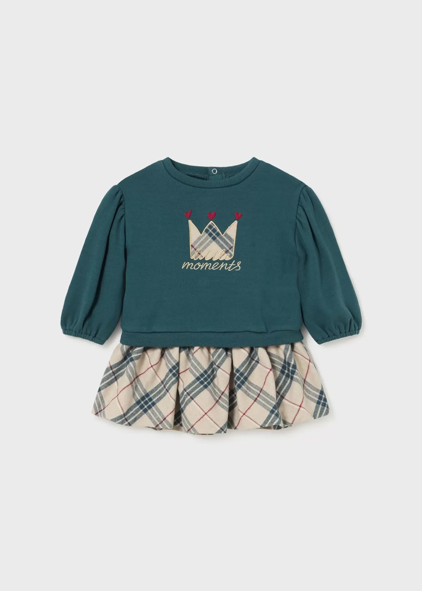 Mayoral Baby Checked Skirt and Sweater Set Bottle Flash Sale