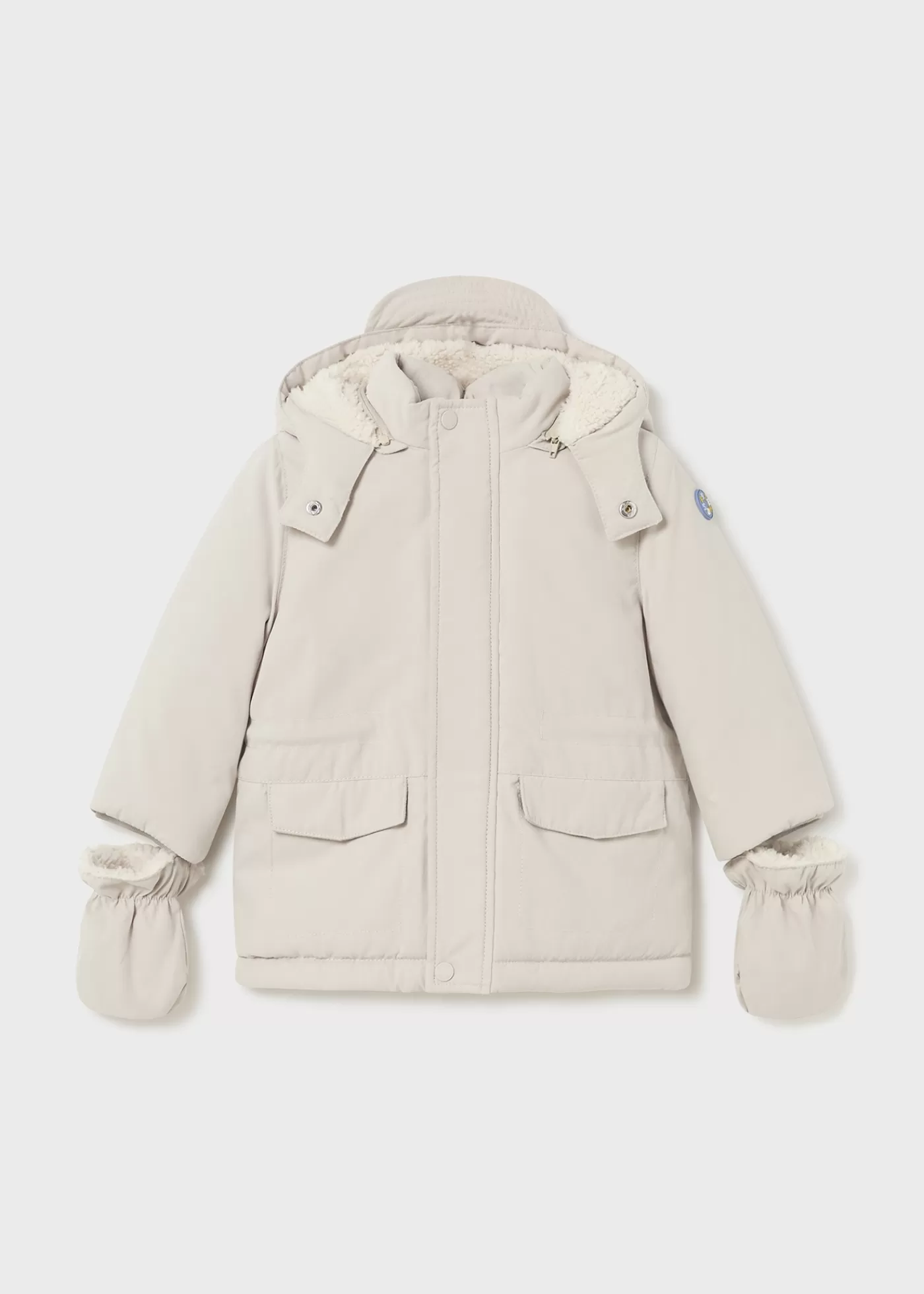 Mayoral Baby Coat with Mittens Gypsum Flash Sale