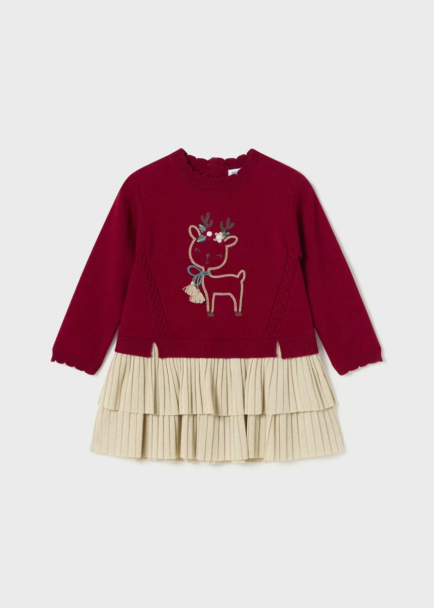 Mayoral Baby Combined Knit Dress Cherry New