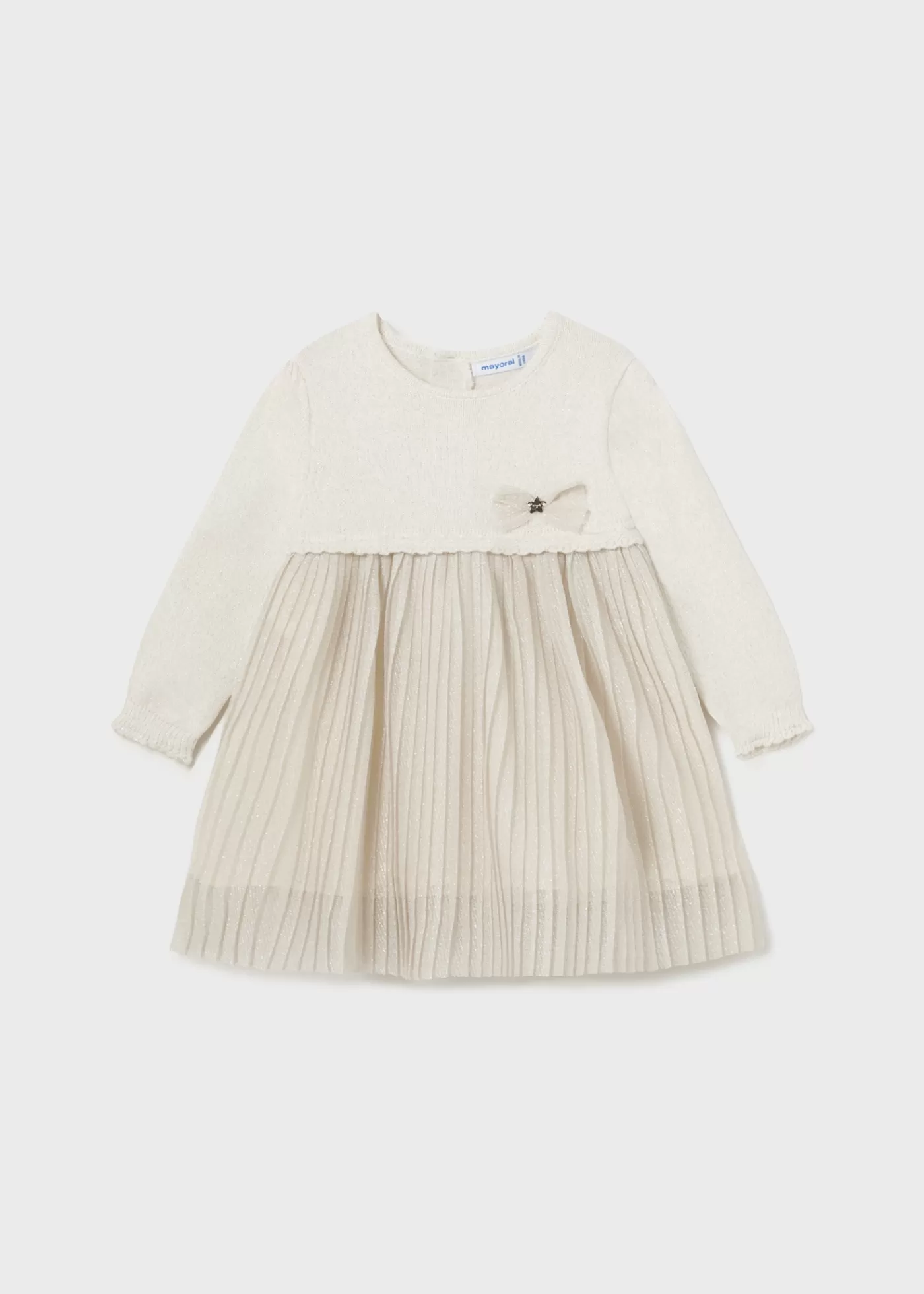 Mayoral Baby Combined Pleated Dress Champagne New