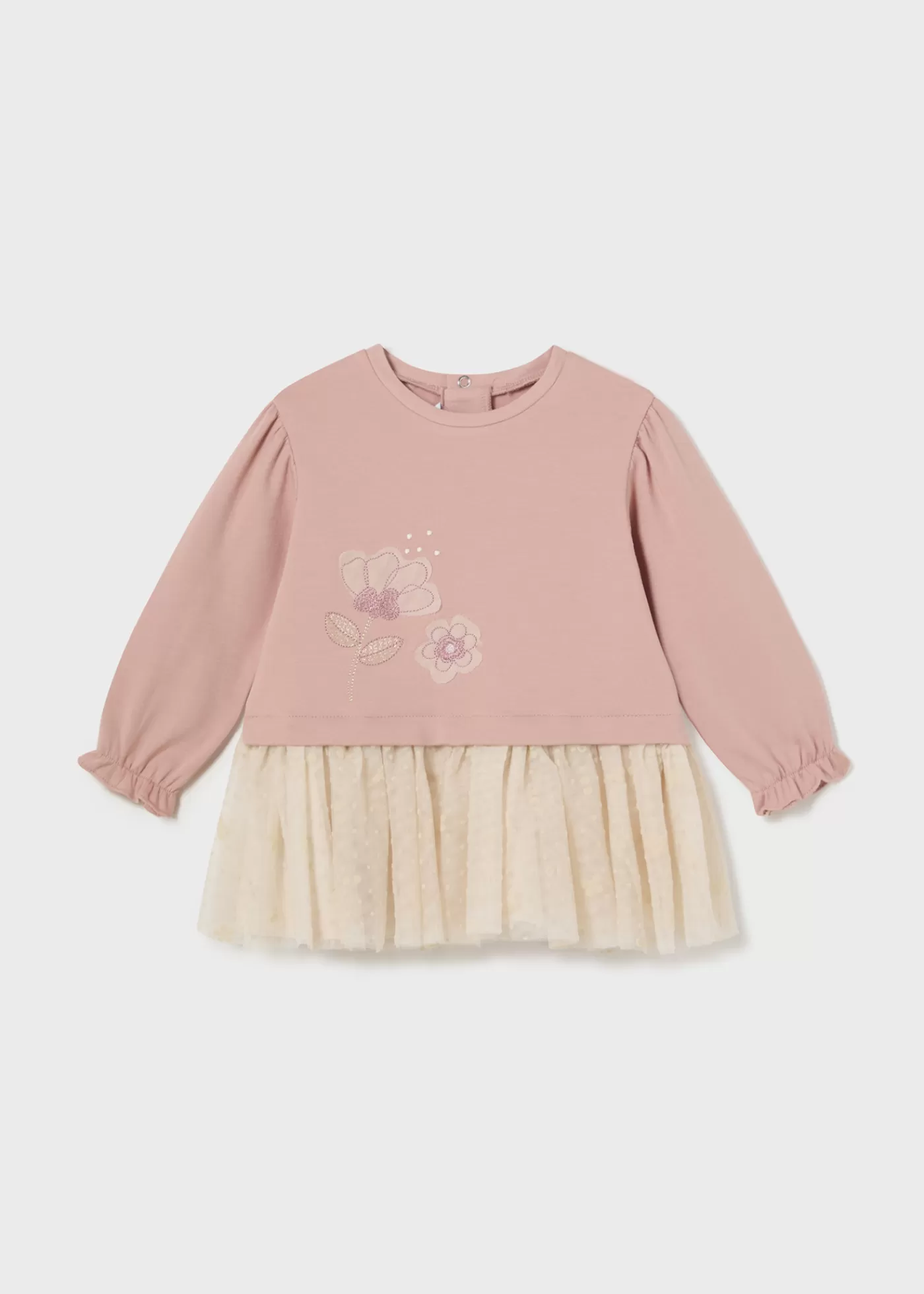 Mayoral Baby Combined Tulle Dress Blush Discount