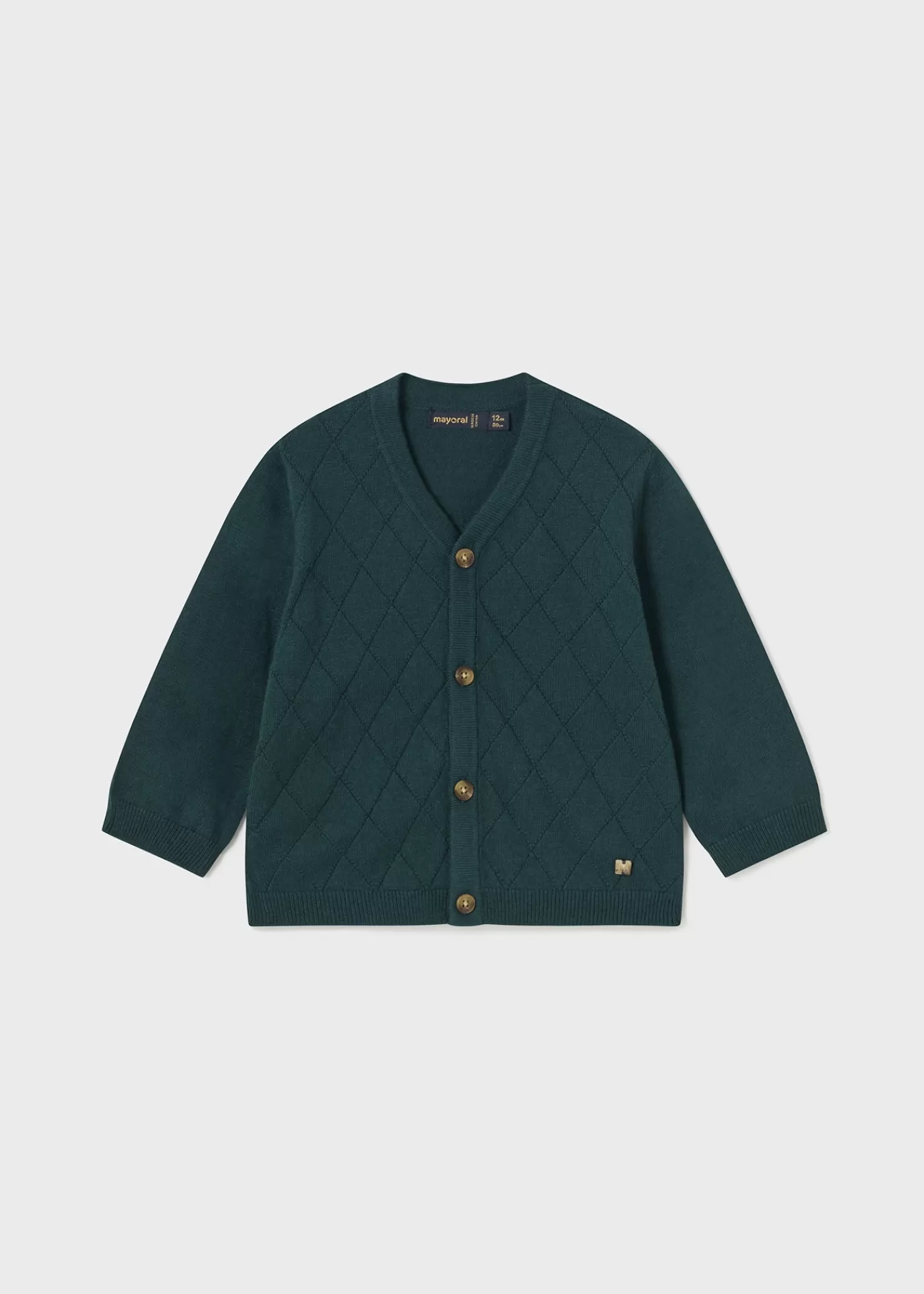 Mayoral Baby Diamond Knit Cardigan Jade Outlet