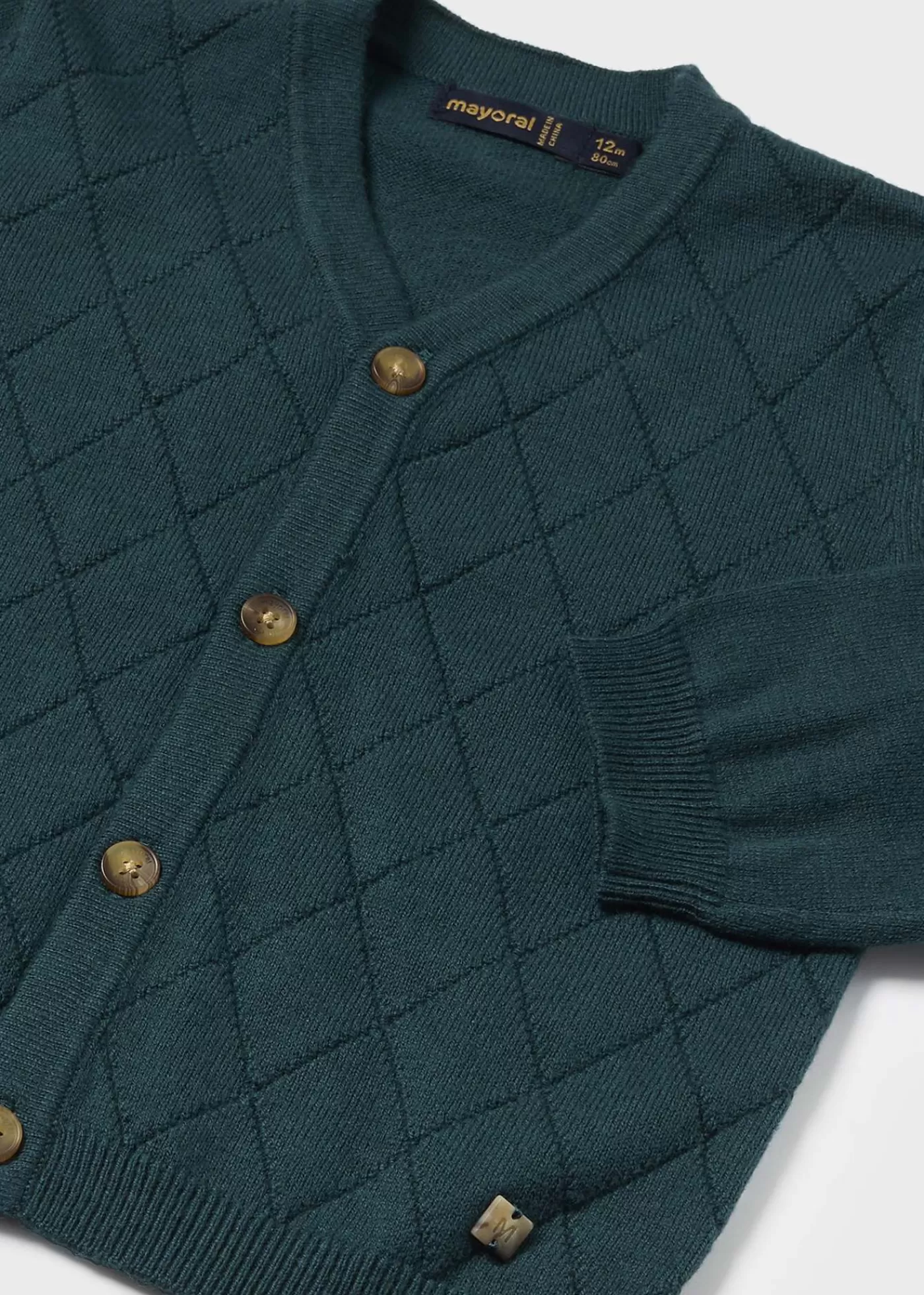 Mayoral Baby Diamond Knit Cardigan Jade Outlet