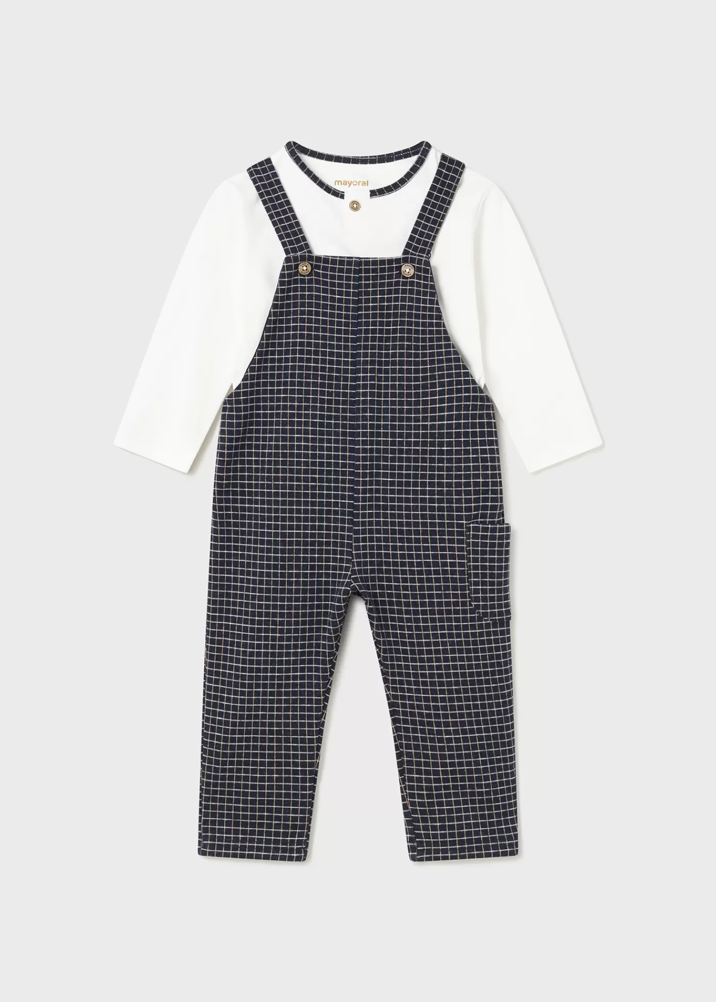 Mayoral Baby Dungarees and T-Shirt Set Navyblue Outlet