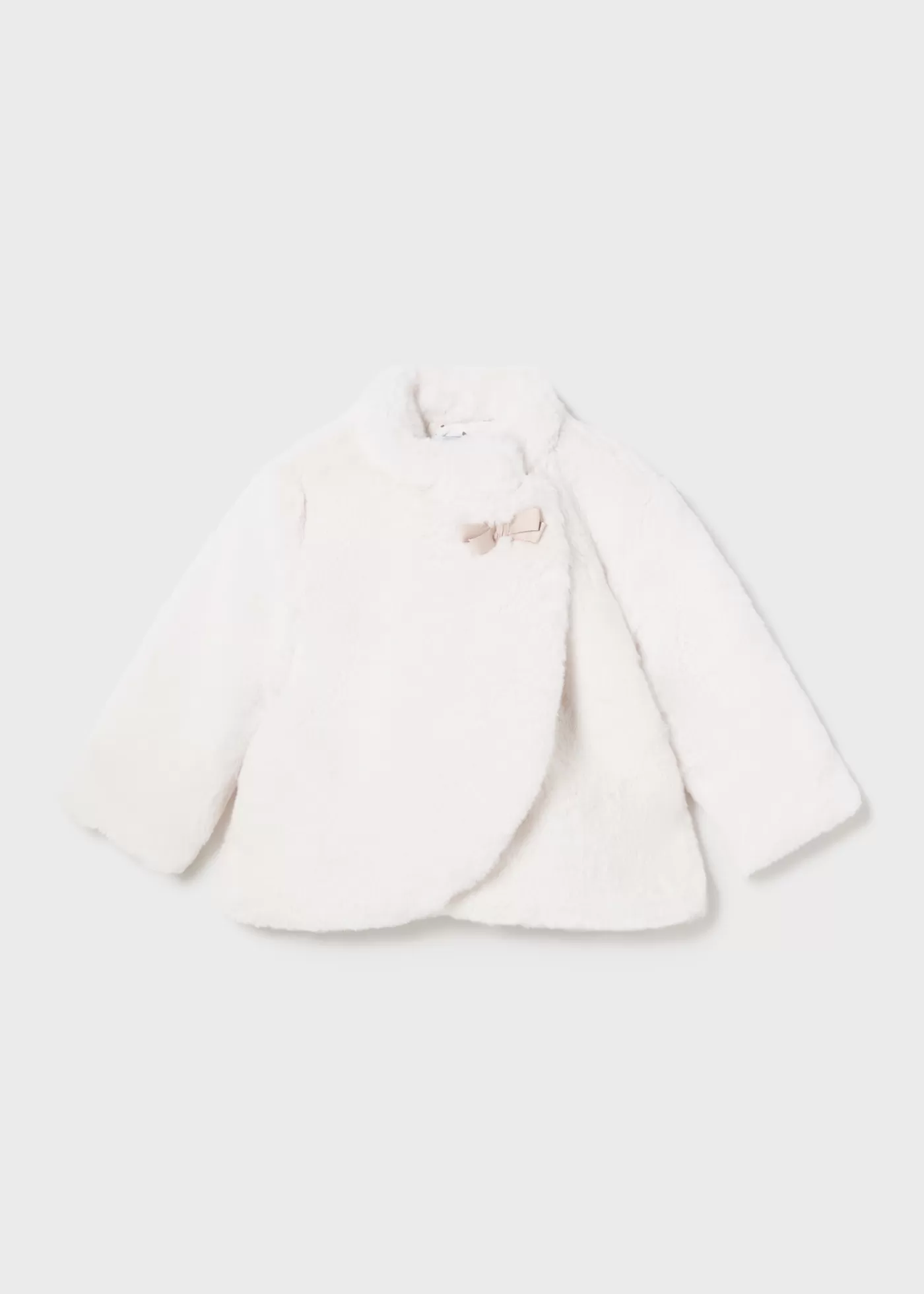 Mayoral Baby Faux Fur Coat Offwhite Cheap