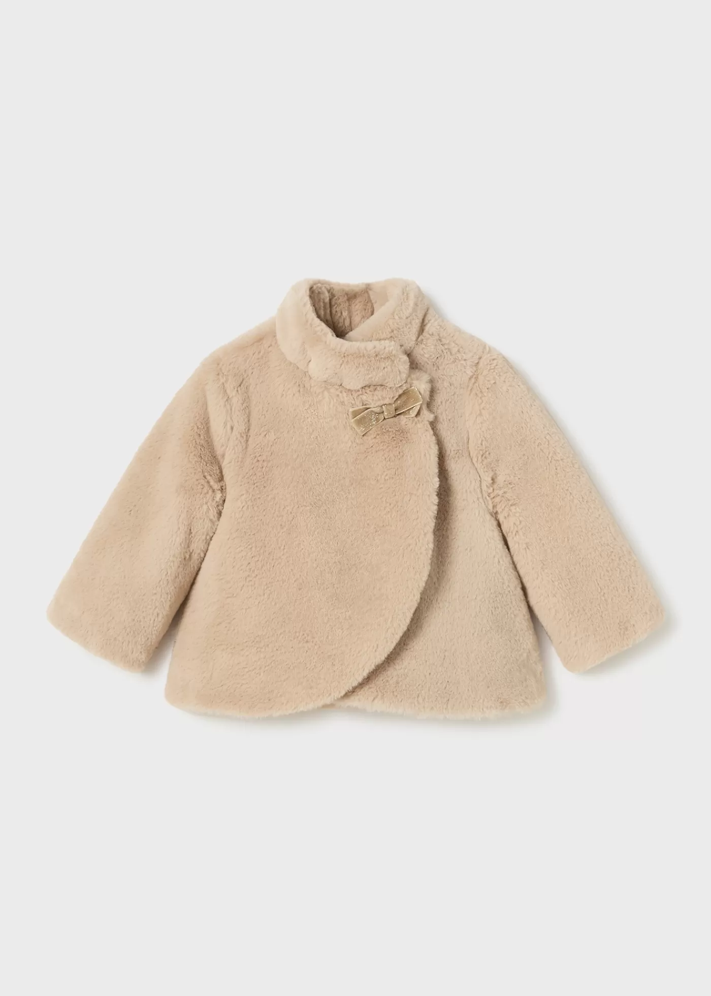 Mayoral Baby Faux Fur Coat Tapioca Hot