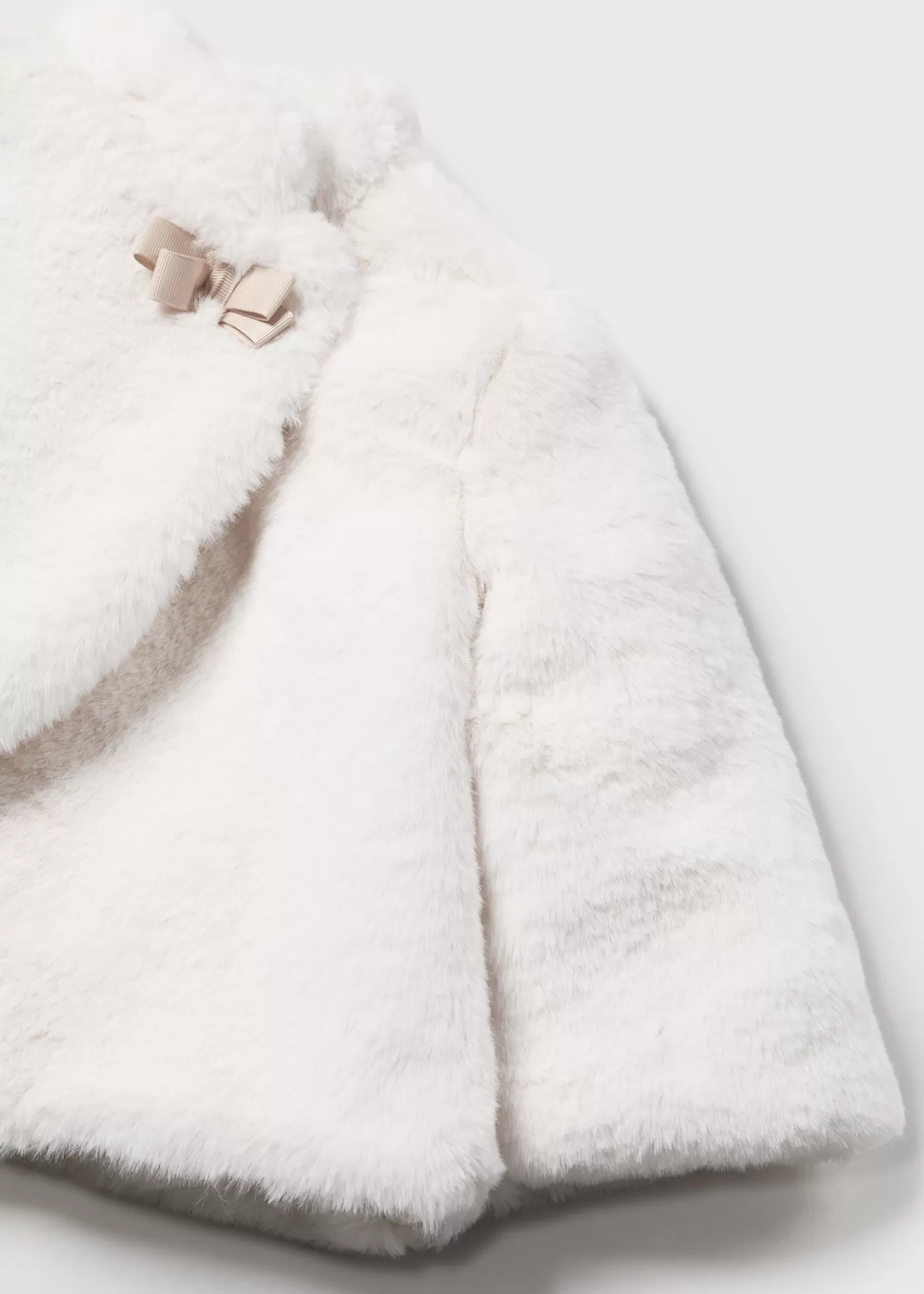 Mayoral Baby Faux Fur Coat Offwhite Cheap