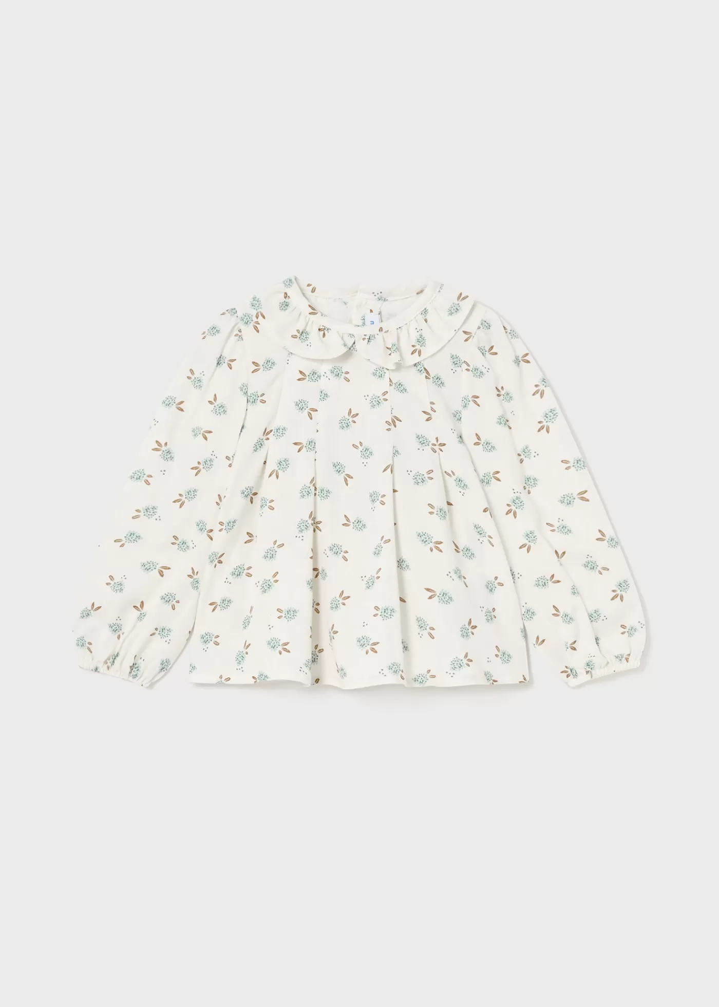 Mayoral Baby Floral Ruffle Collar Blouse Natural-jade Outlet