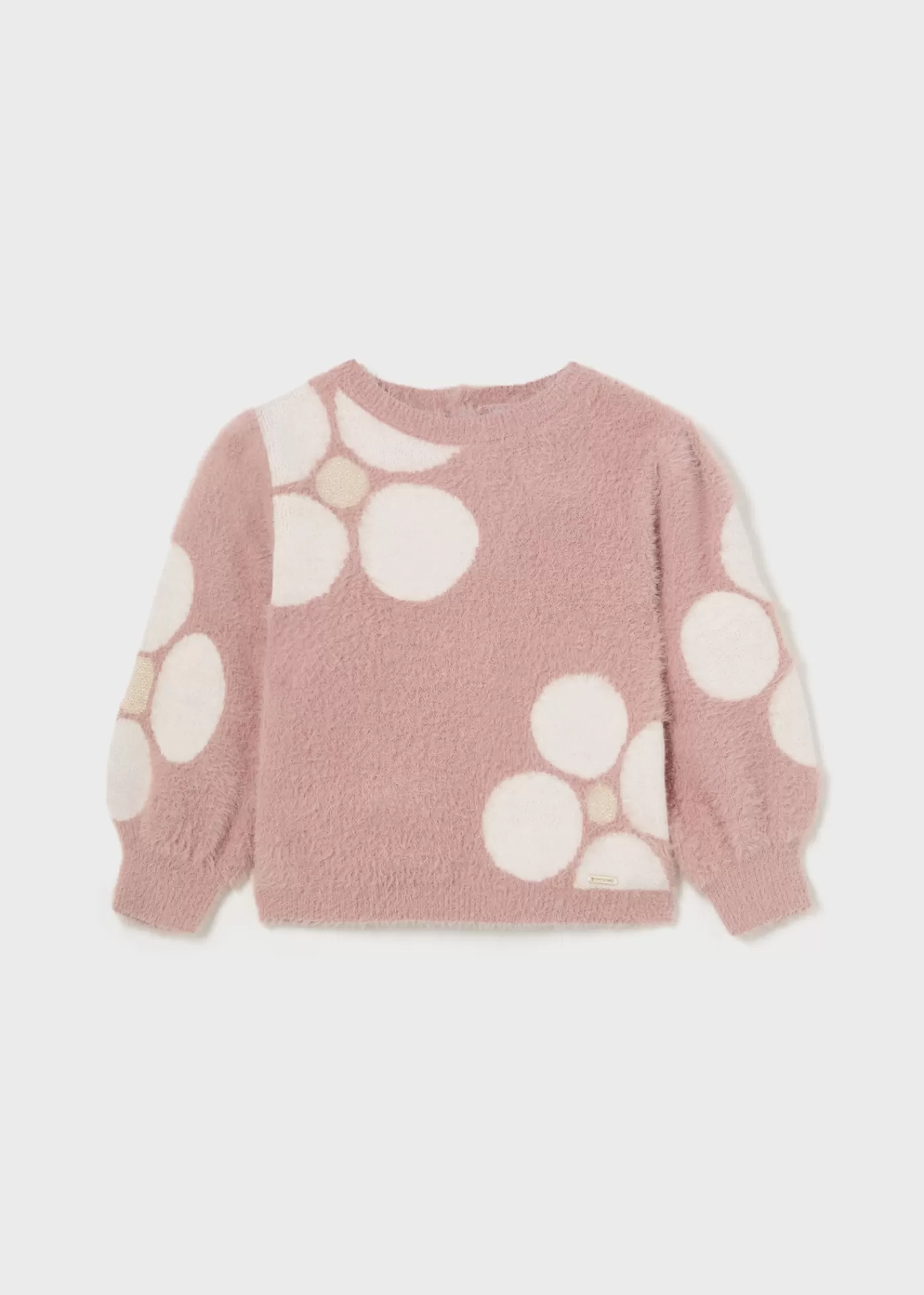 Mayoral Baby Flower Jacquard Sweater Blush Clearance