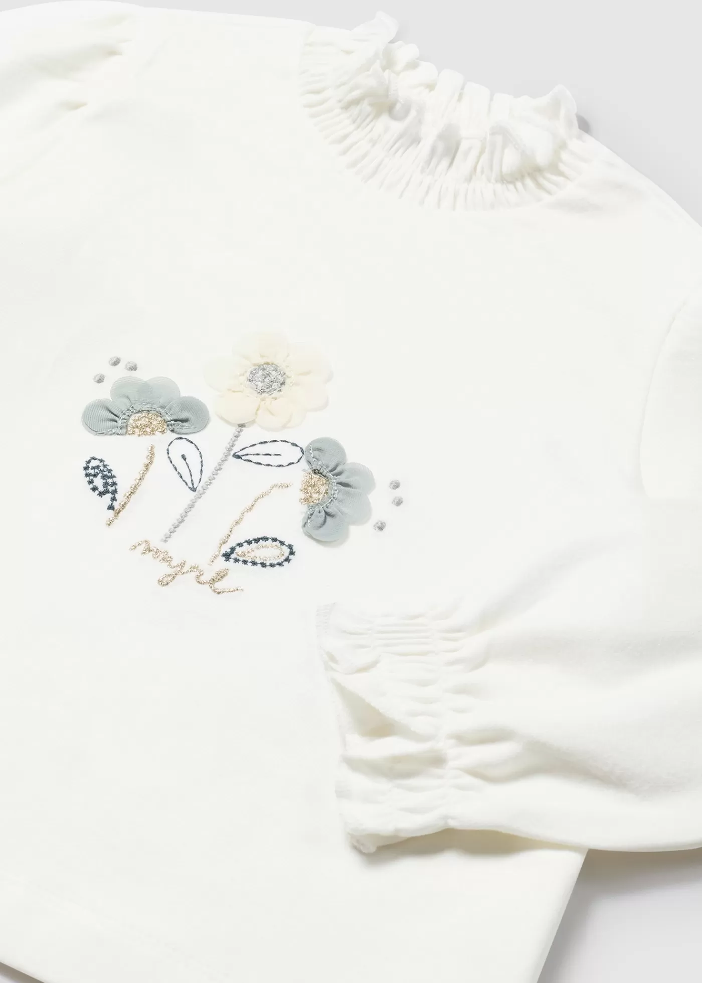 Mayoral Baby Flower Turtleneck Natural-jade Fashion