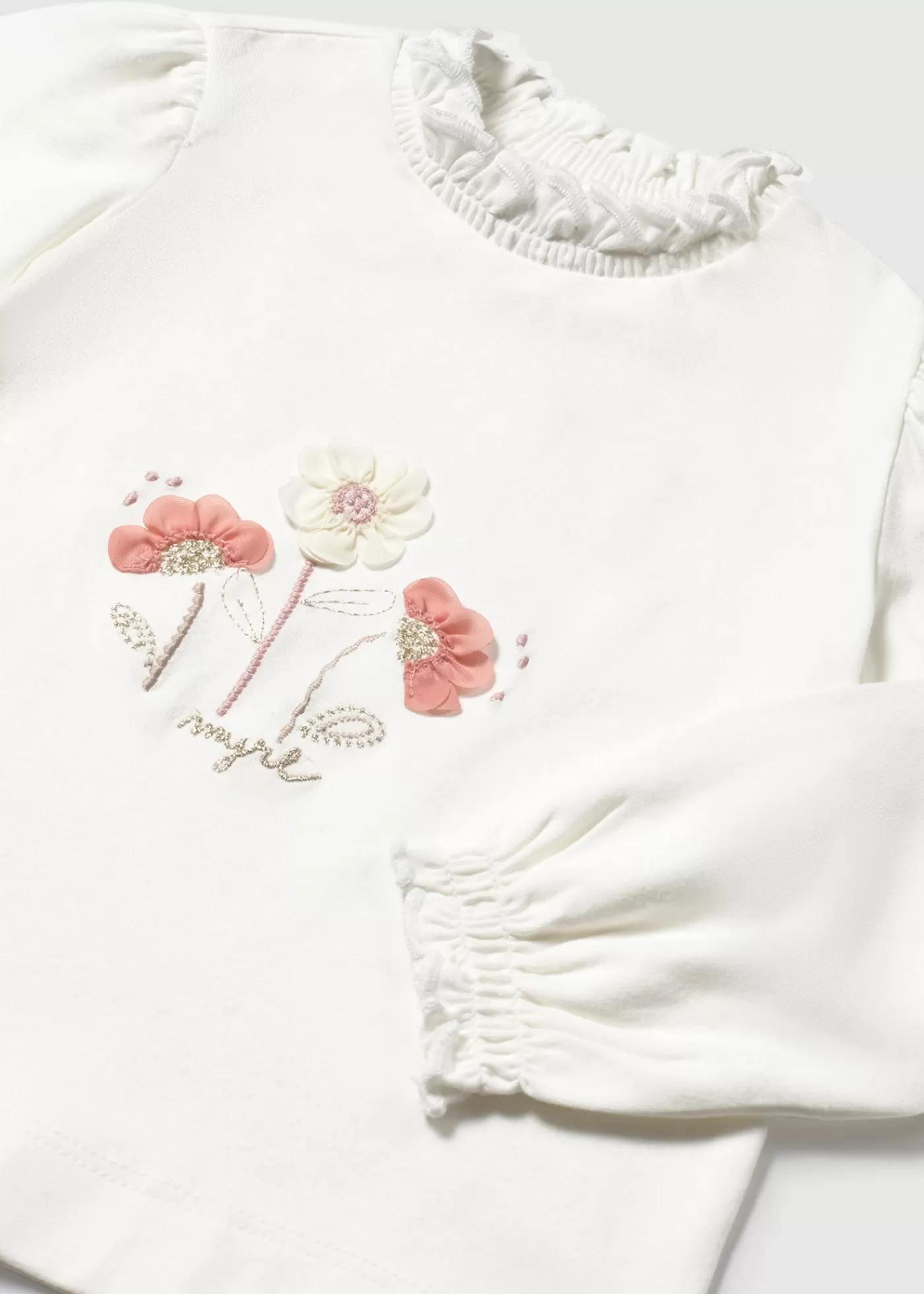 Mayoral Baby Flower Turtleneck Natural-Blush Discount