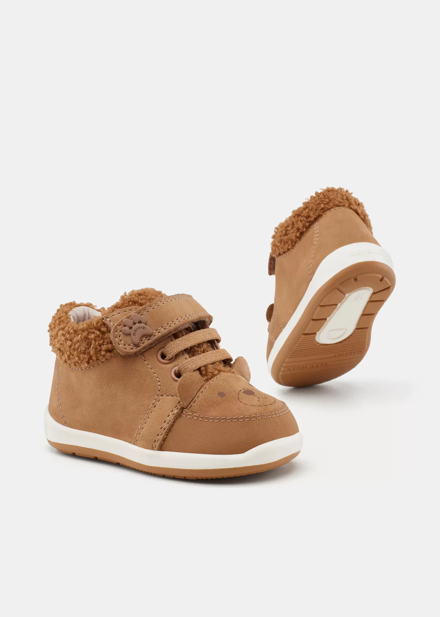 Mayoral Baby Fur Detail Bear Boots Camel Outlet