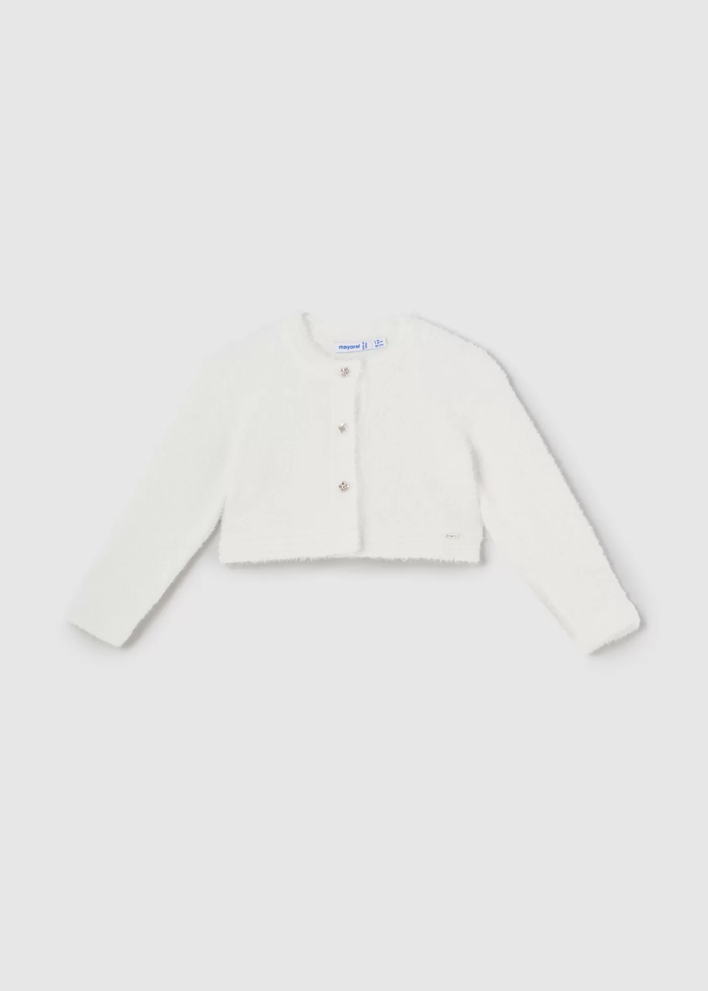 Mayoral Baby Fur Knit Cardigan Offwhite Store