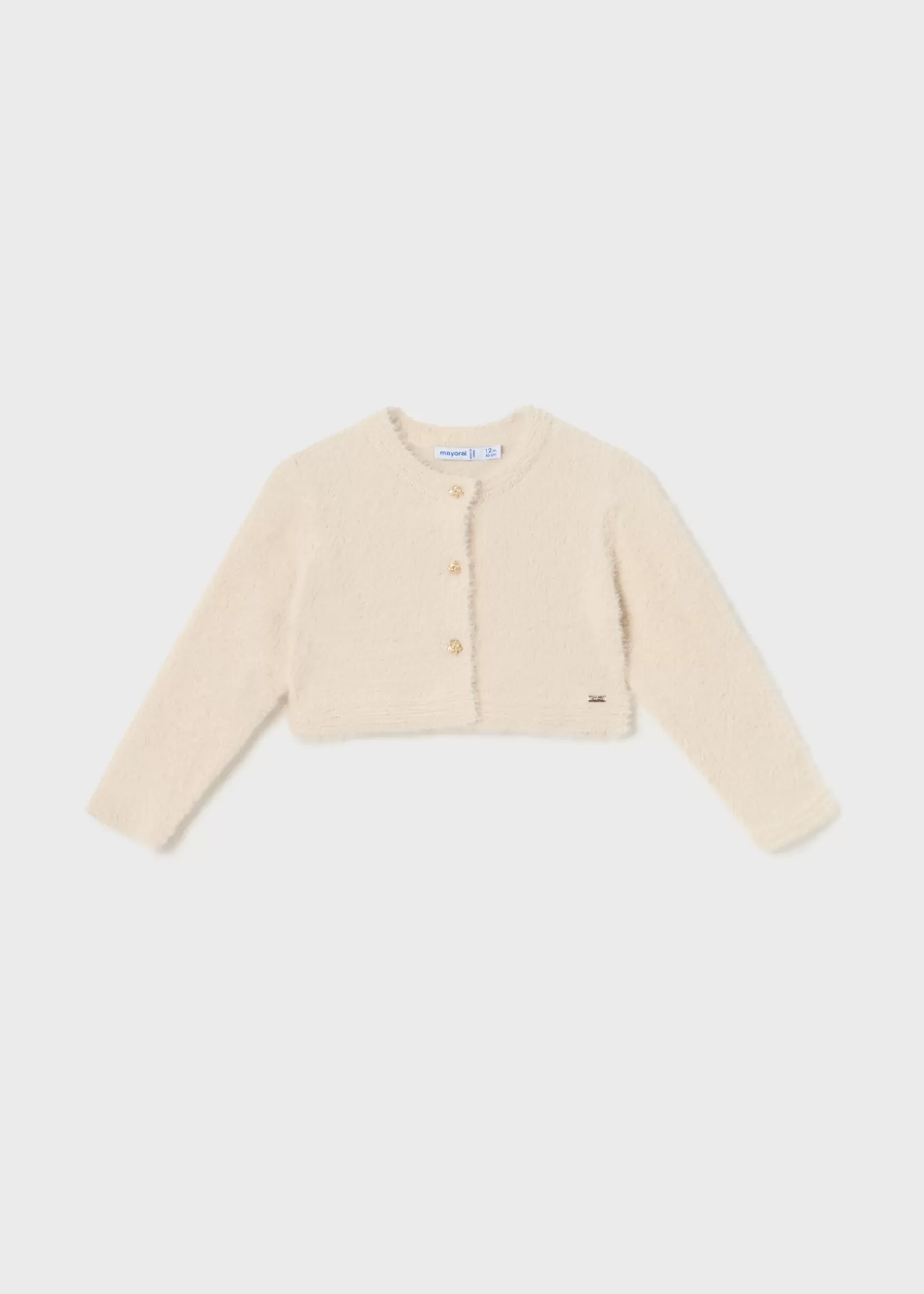 Mayoral Baby Fur Knit Cardigan Chickpea Best Sale