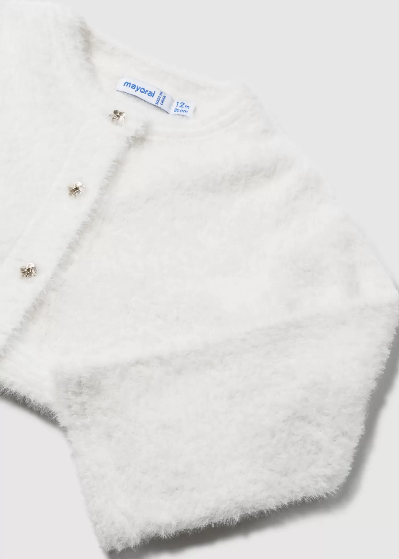 Mayoral Baby Fur Knit Cardigan Offwhite Store