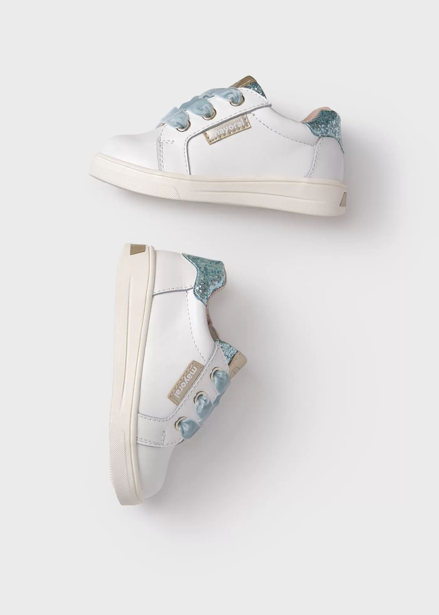 Mayoral Baby Glitter Sneakers White-Jade Best Sale