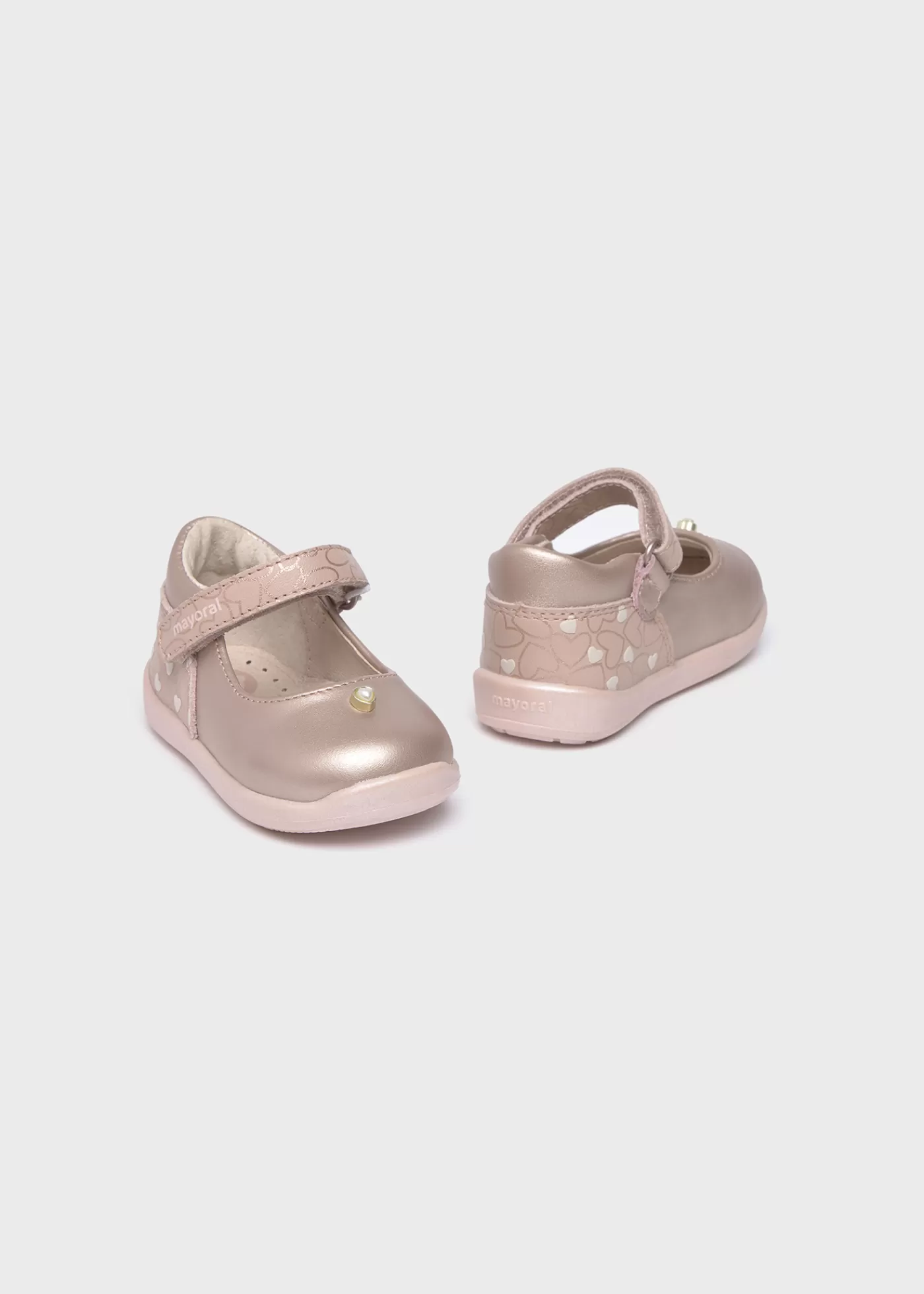 Mayoral Baby Heart Mary Janes PinkGold Sale