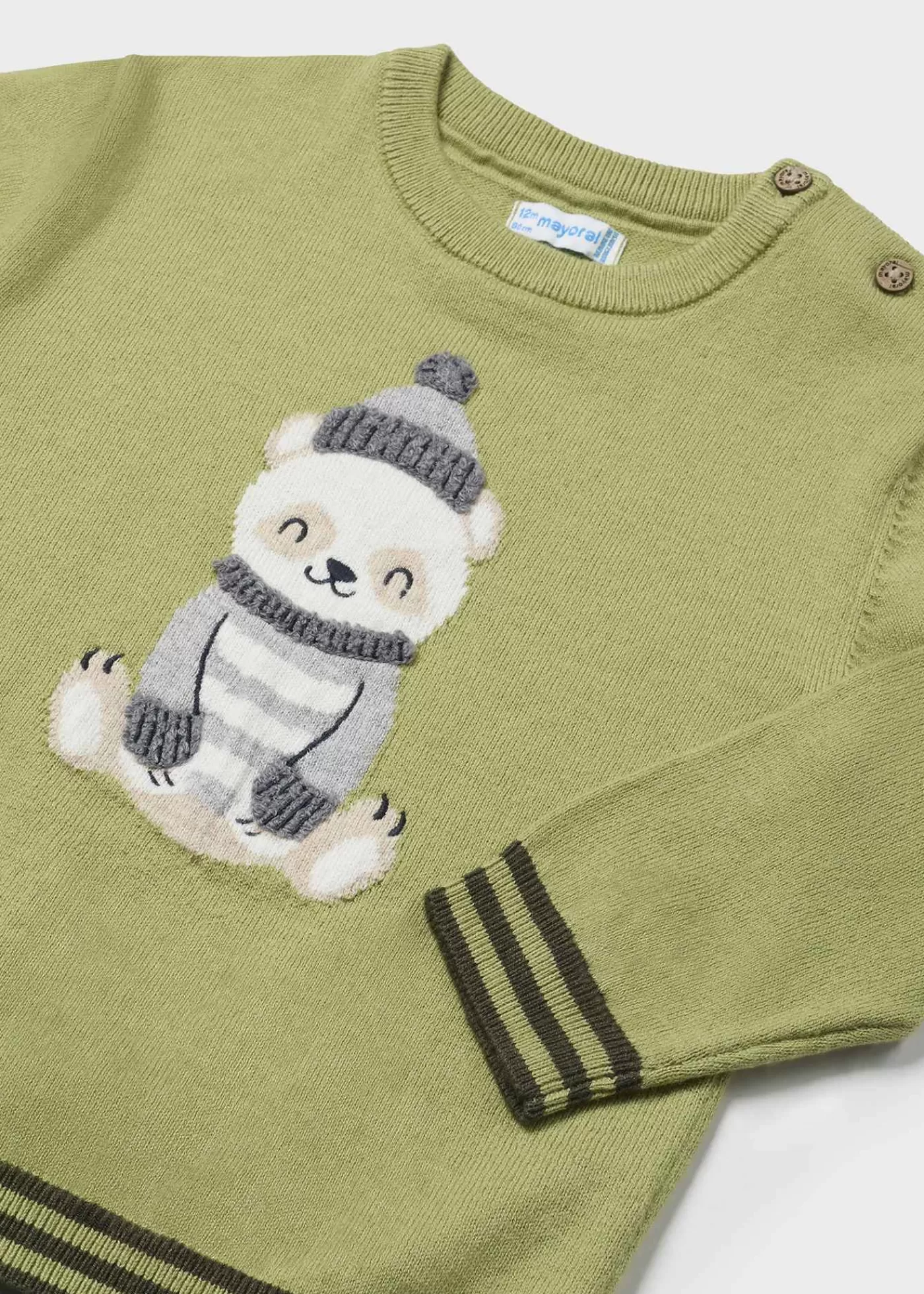 Mayoral Baby Intarsia Embroidered Sweater Fern Best