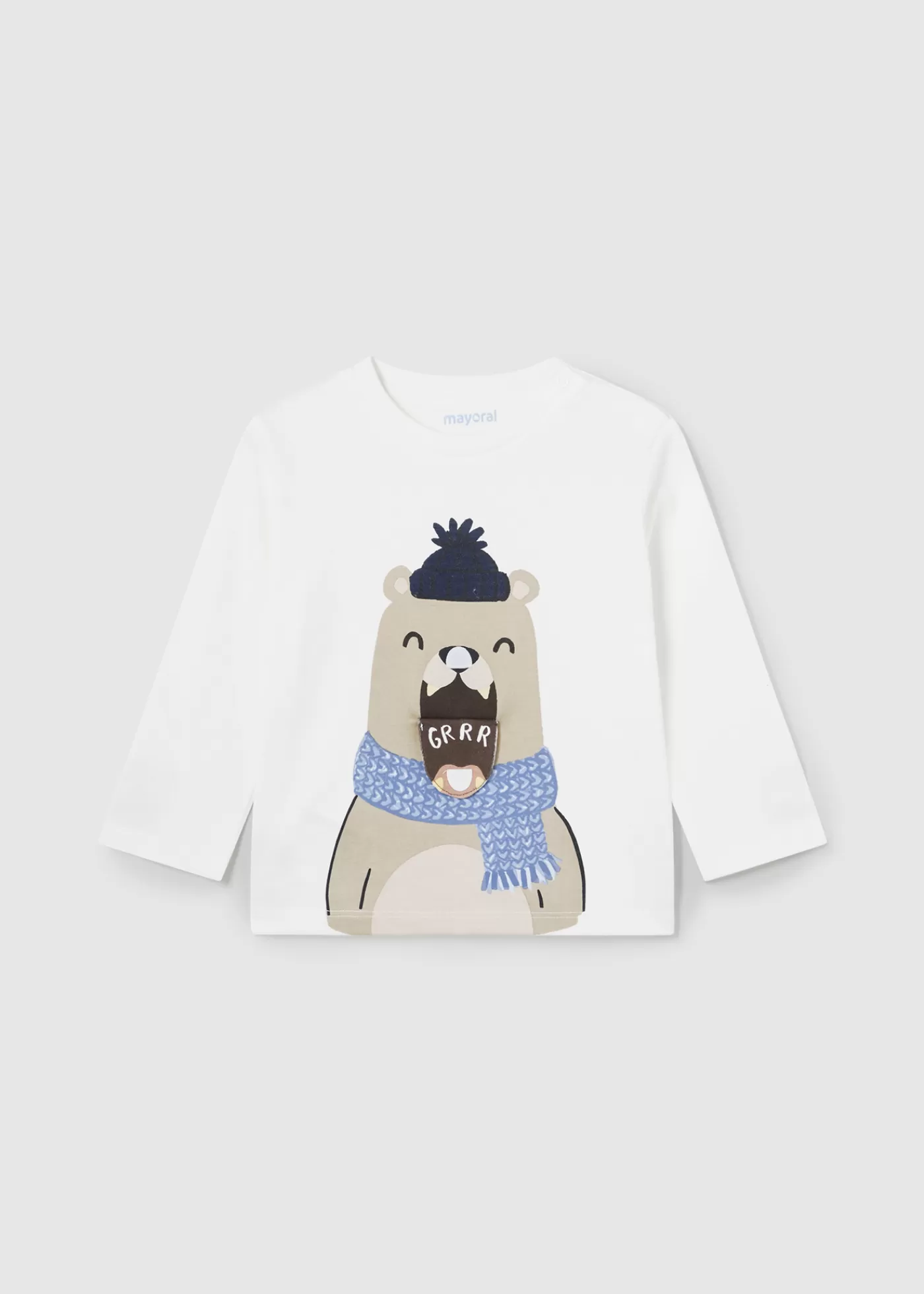 Mayoral Baby Interactive Bear T-Shirt Cream Clearance