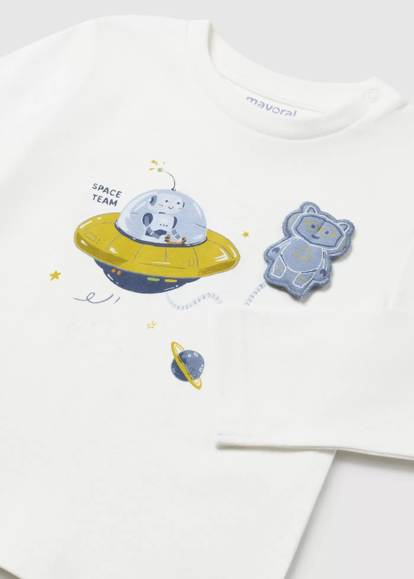 Mayoral Baby Interactive Space T-Shirt Cream Discount