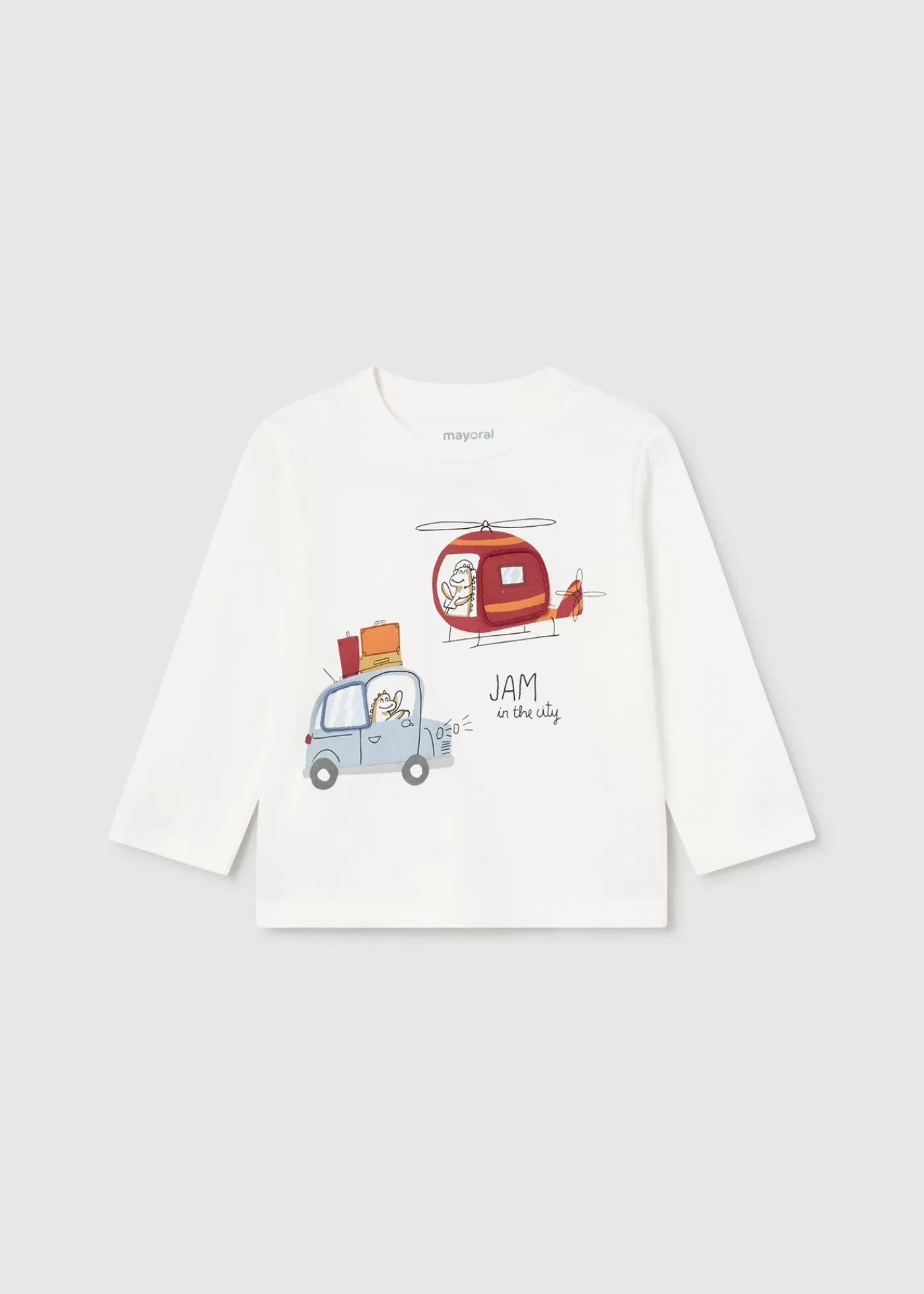 Mayoral Baby Interactive Transport T-Shirt Cream Hot