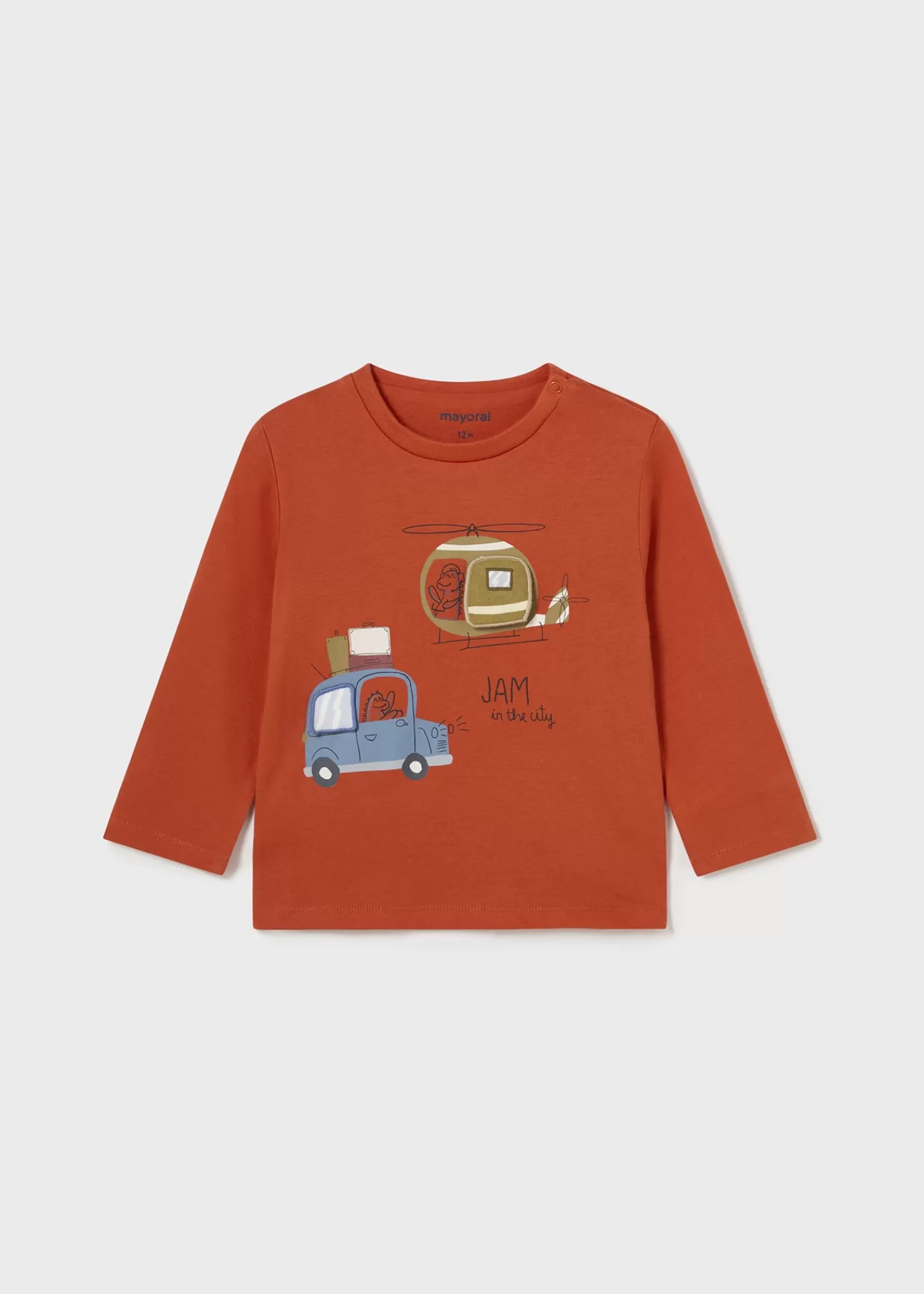 Mayoral Baby Interactive Transport T-Shirt Orange Fashion