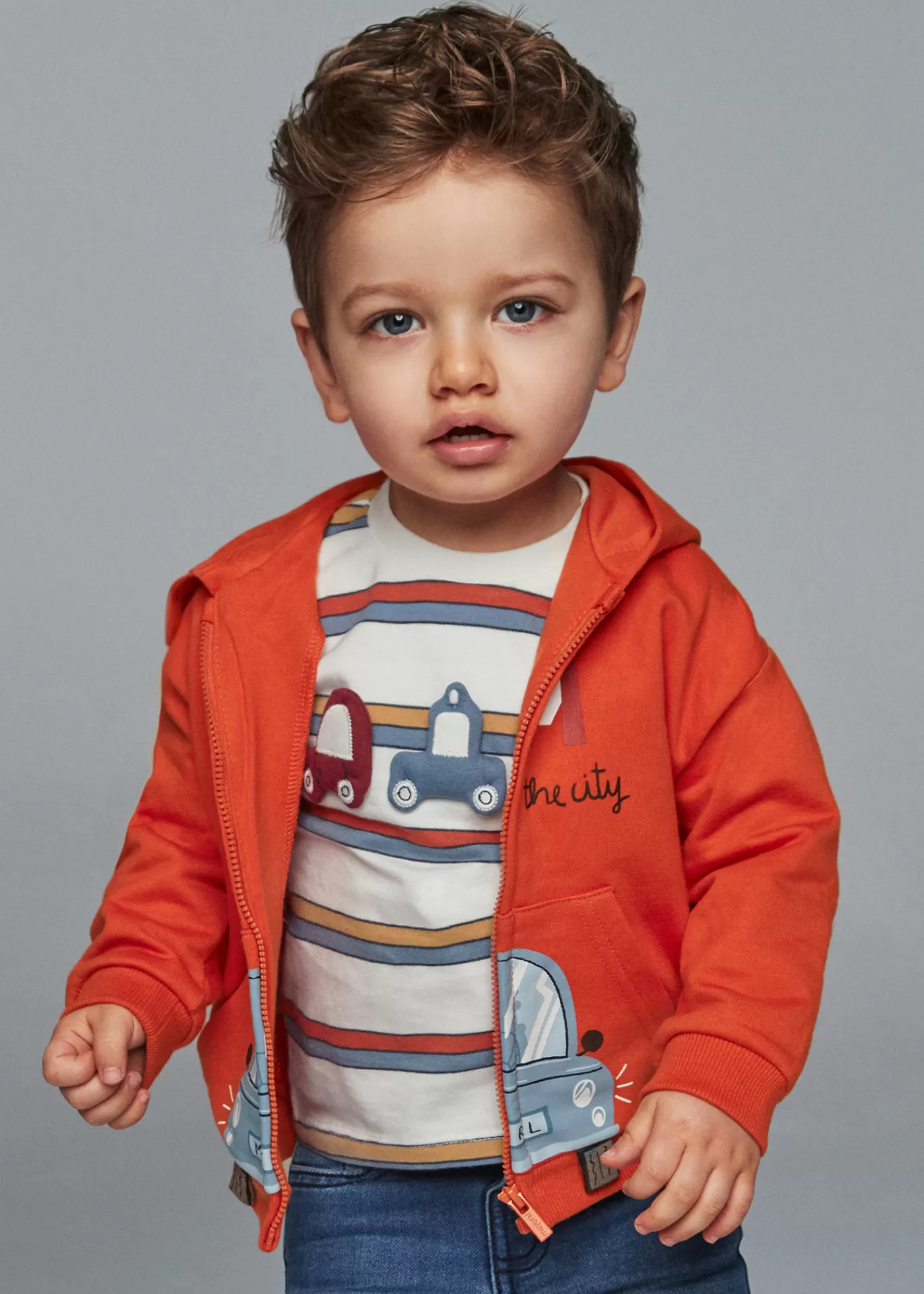 Mayoral Baby Interactive Zip Hoodie Orange Sale