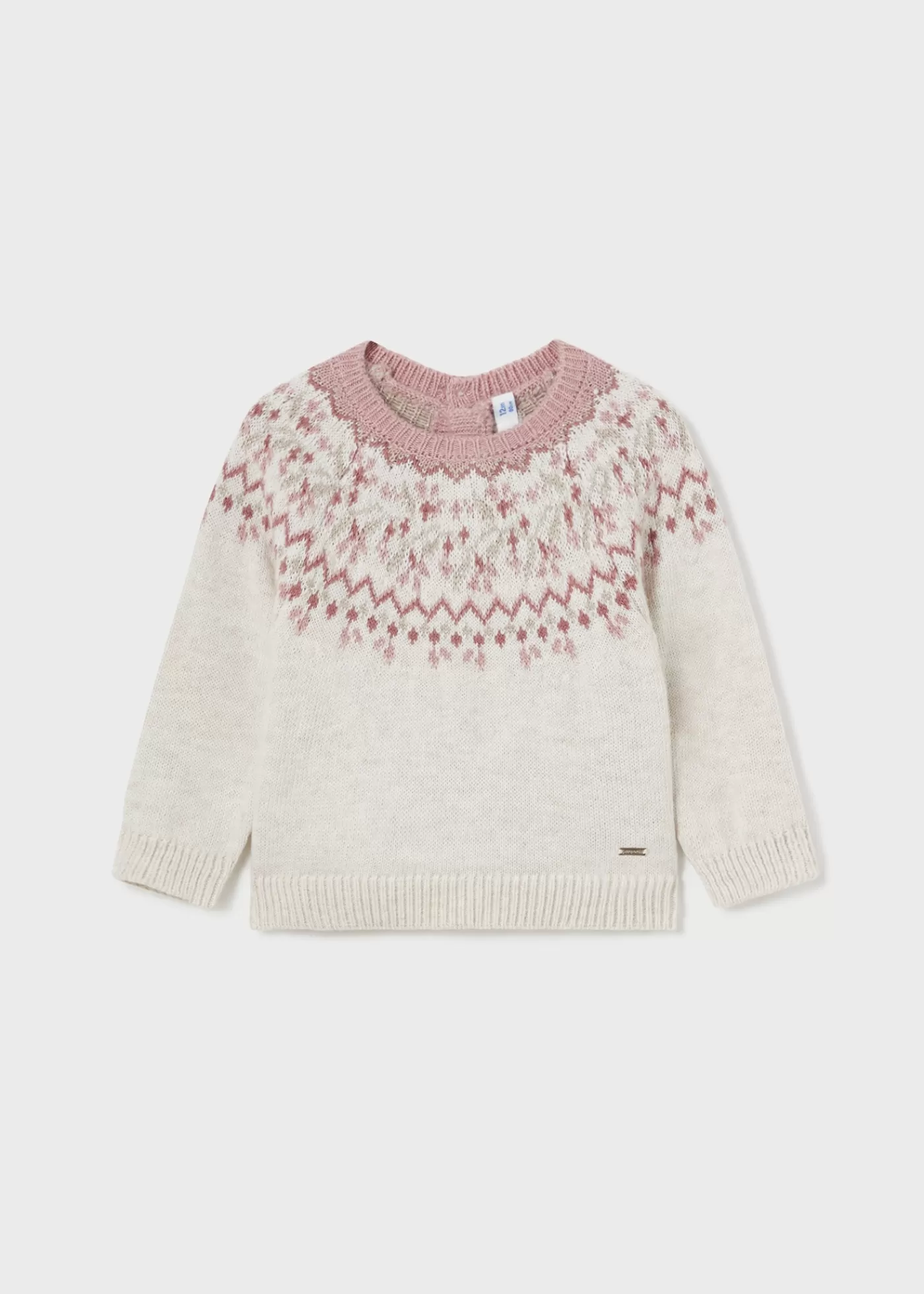 Mayoral Baby Jacquard Sweater Milk-Petal Online