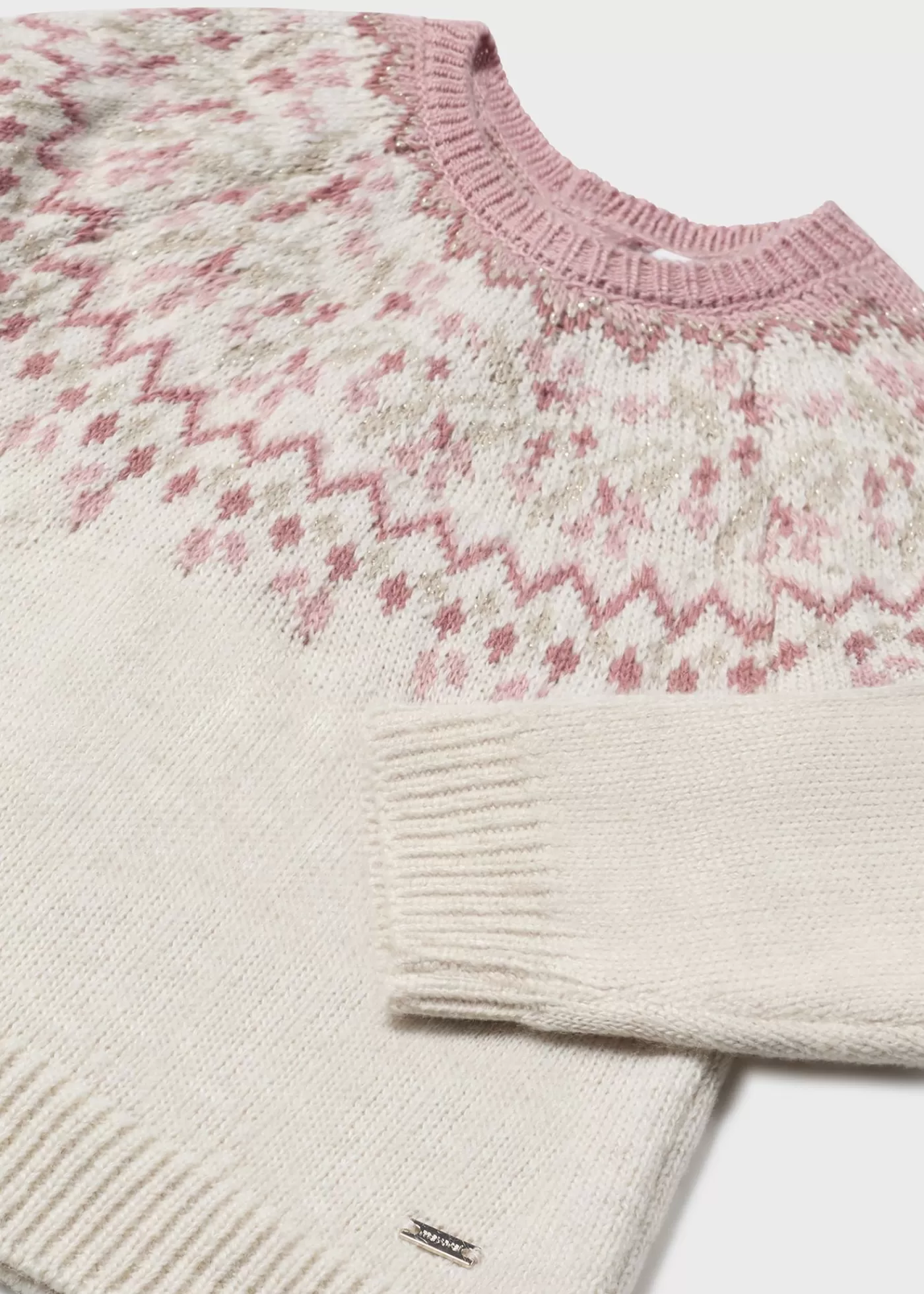 Mayoral Baby Jacquard Sweater Milk-Petal Online