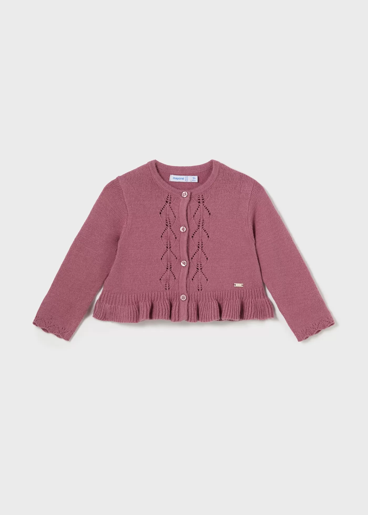 Mayoral Baby Knit Ruffled Cardigan Blush Store