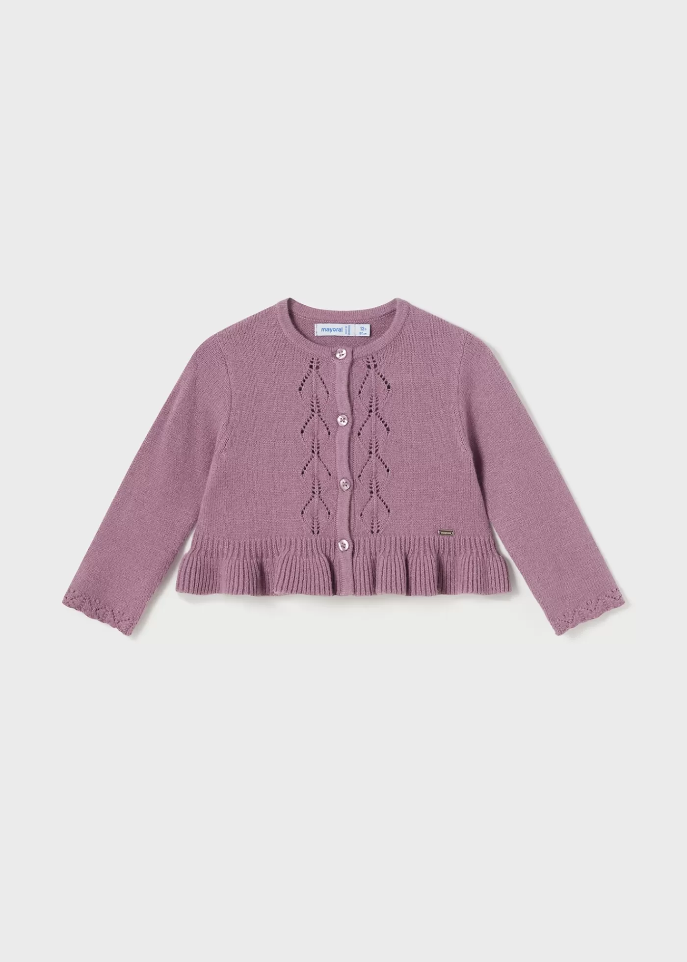 Mayoral Baby Knit Ruffled Cardigan Orchid Discount