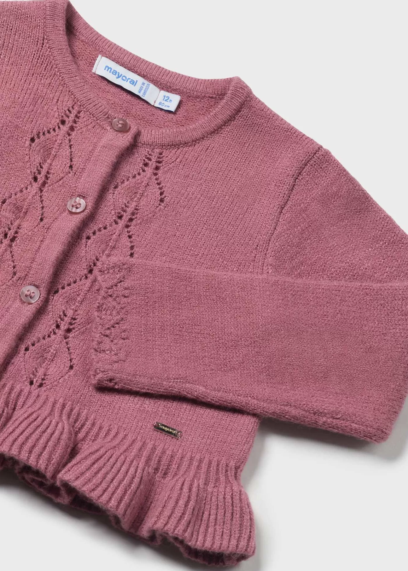 Mayoral Baby Knit Ruffled Cardigan Blush Store