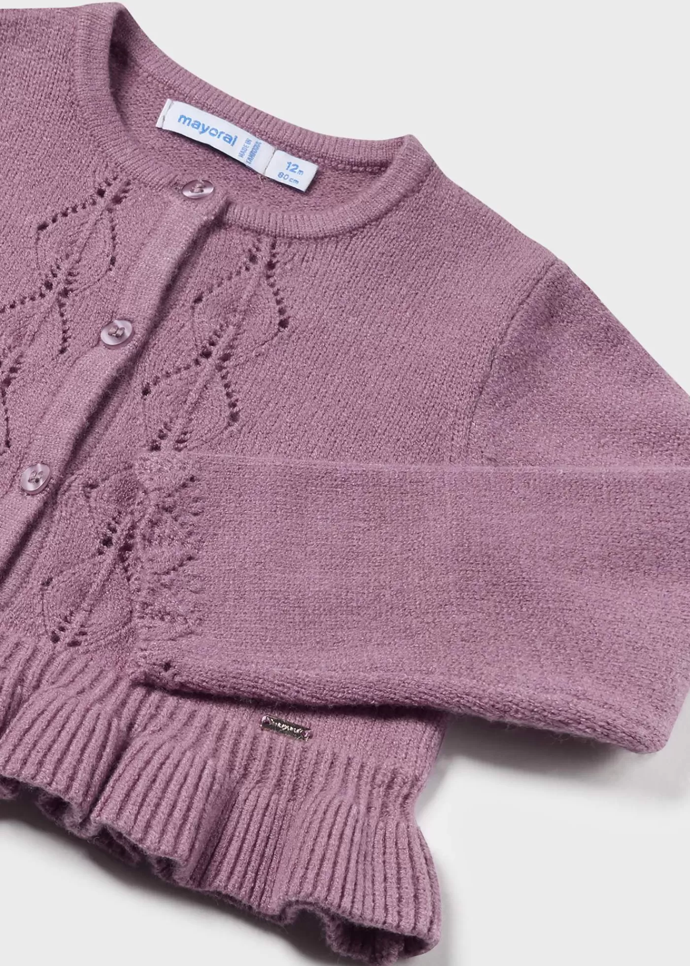 Mayoral Baby Knit Ruffled Cardigan Orchid Discount