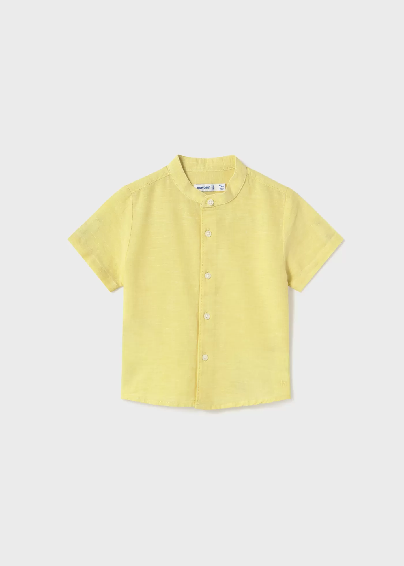 Mayoral Baby Linen Shirt Mandarin Collar Gold Store