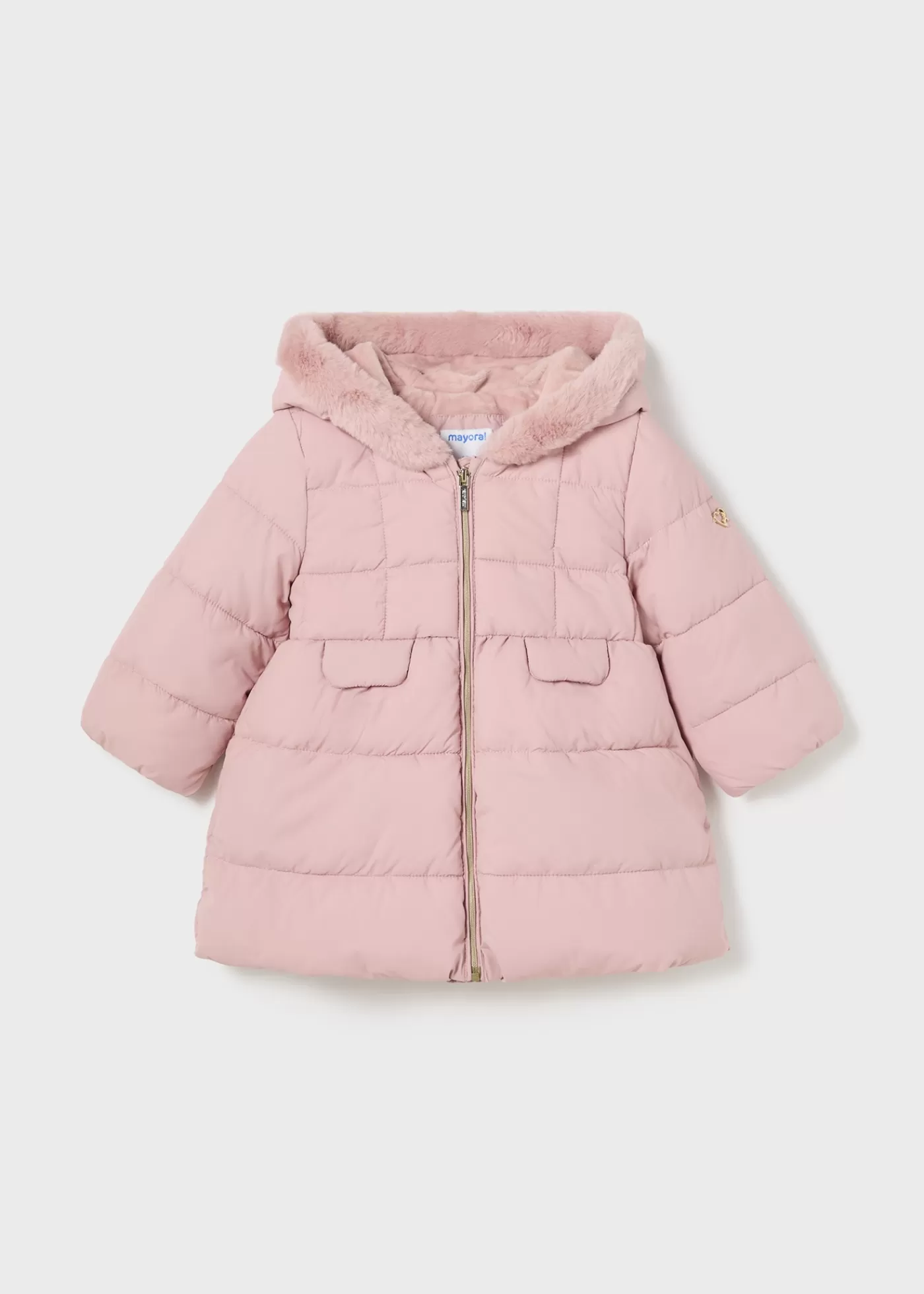 Mayoral Baby Long Coat Blush Flash Sale