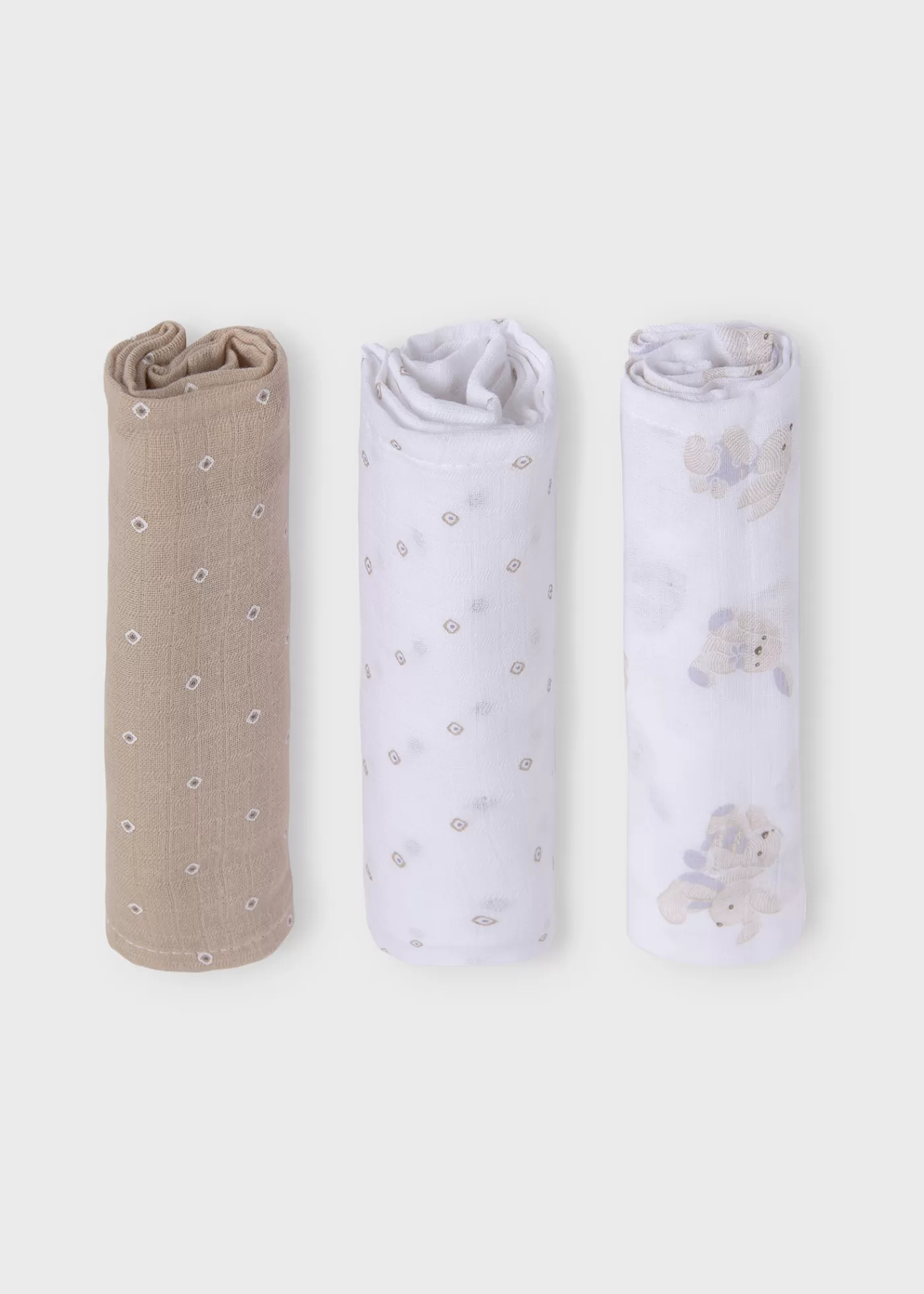 Mayoral Baby 3-pack muslin Better Cotton Maltabeige Fashion