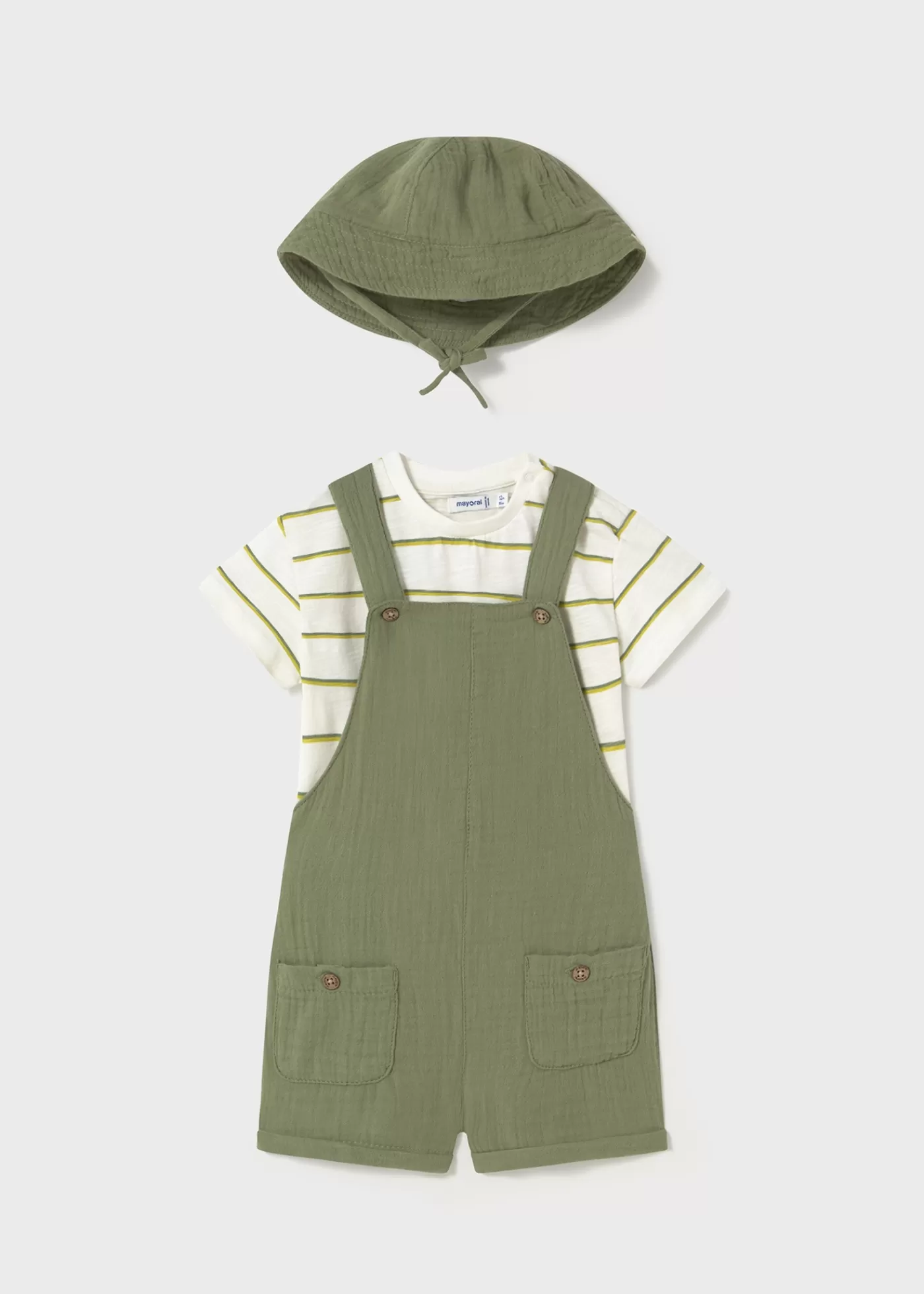 Mayoral Baby 3-Piece Set with Hat Sage Online