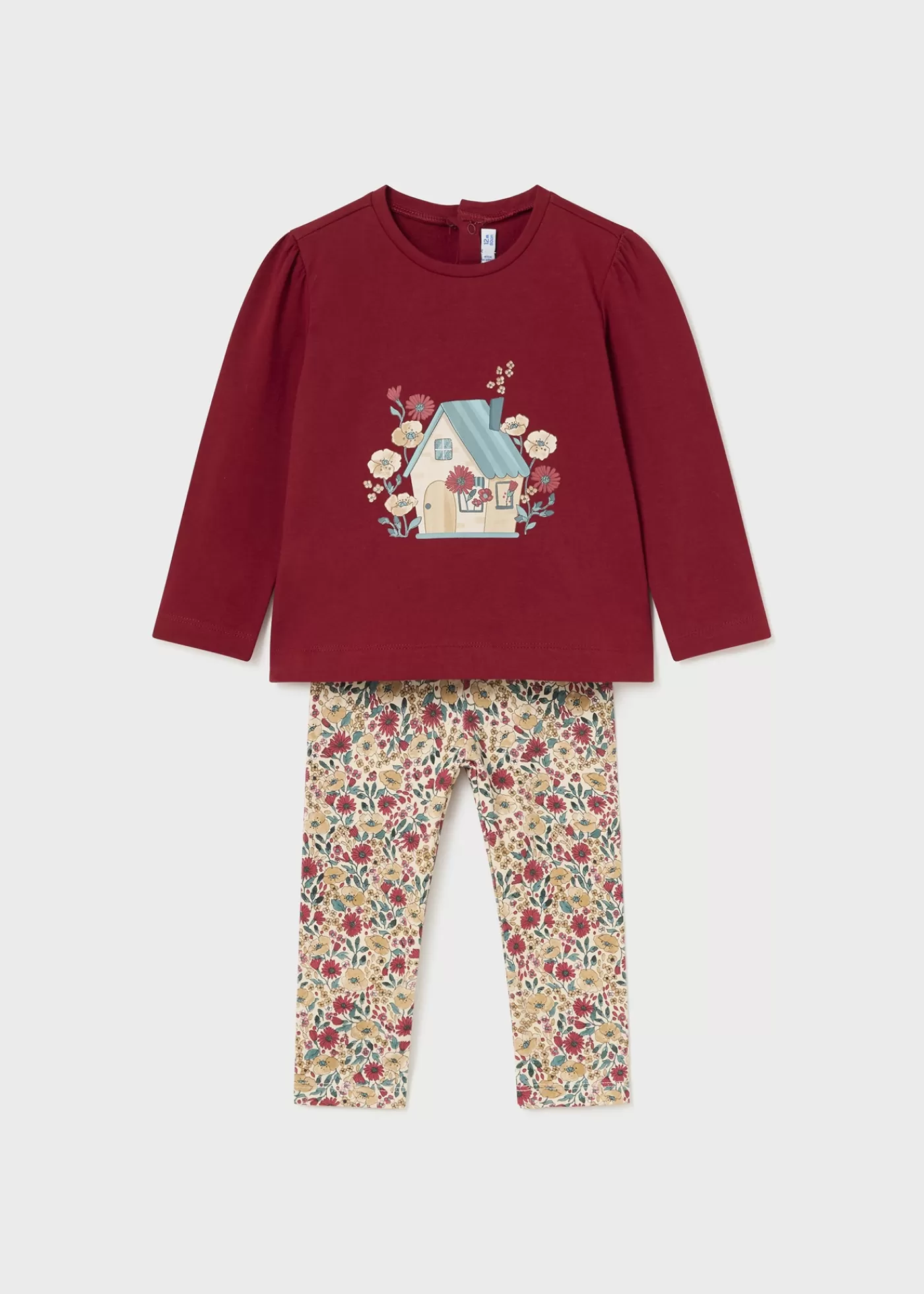 Mayoral Baby Print Leggings and T-Shirt Set Cherry Hot