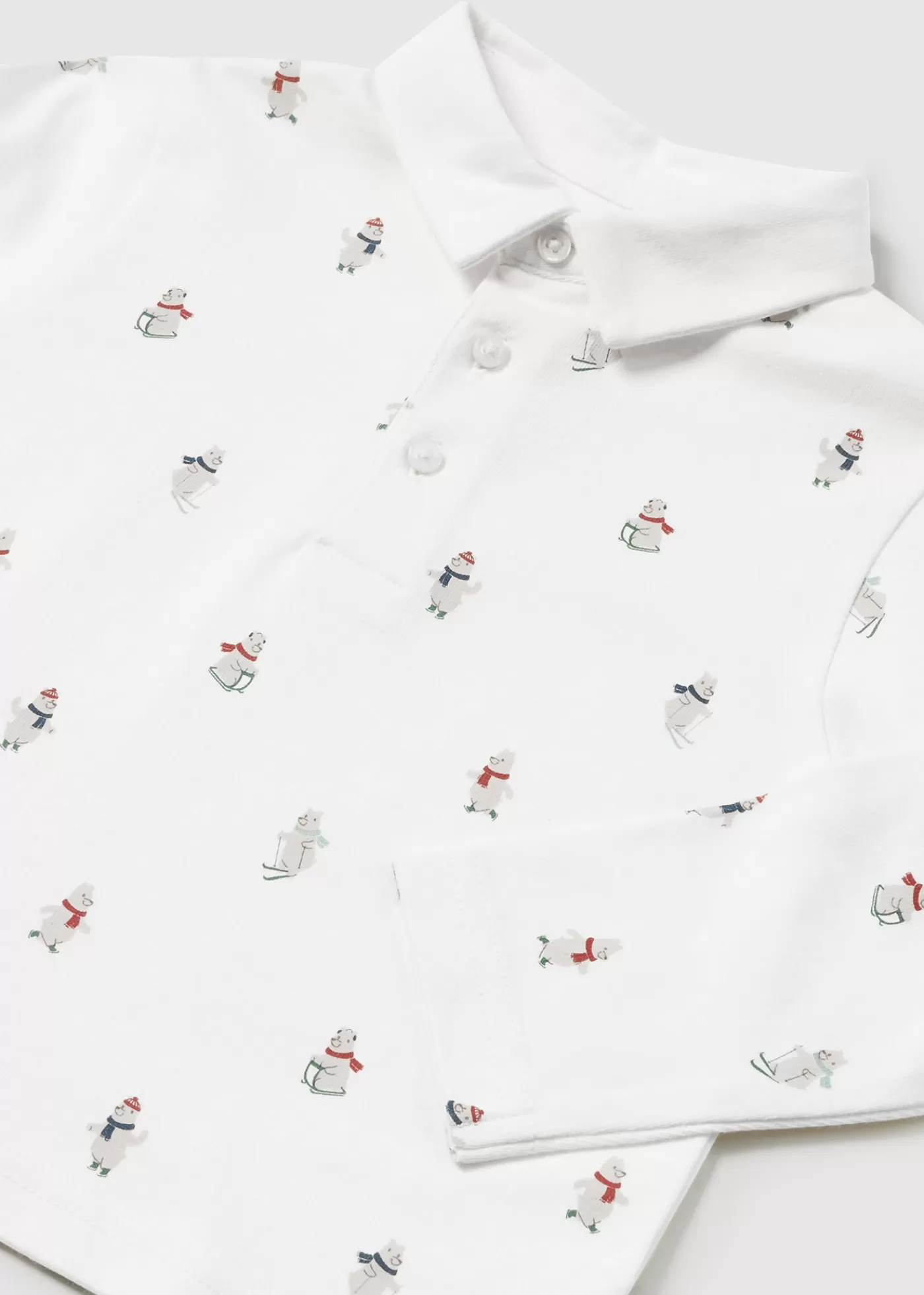 Mayoral Baby Print Polo Shirt Cream Best Sale