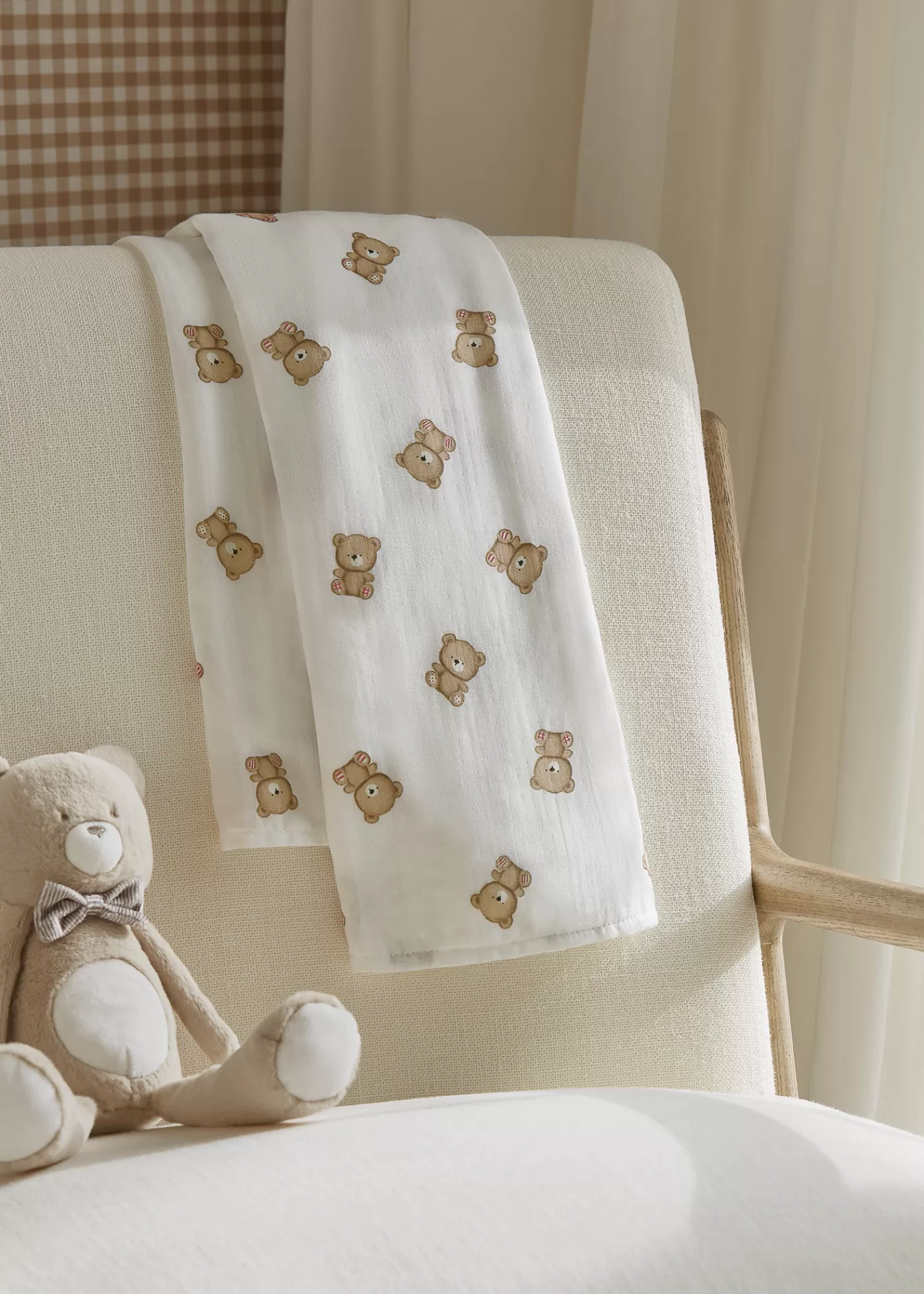 Mayoral Baby Print Swaddle Blanket Offwhite Best Sale