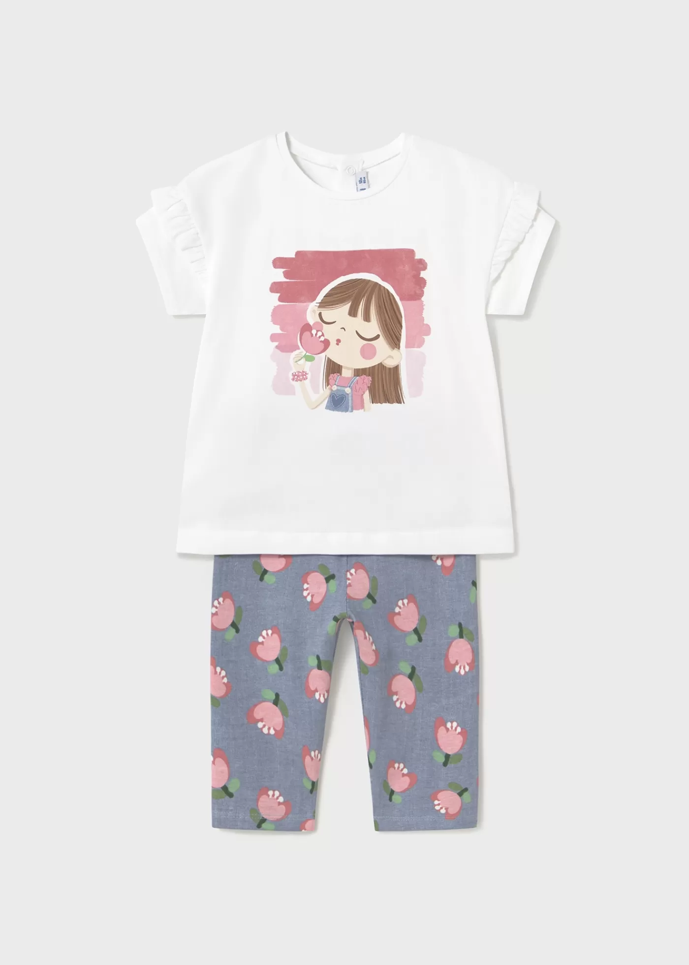 Mayoral Baby Printed Leggings and T-Shirt Set Blue Fashion