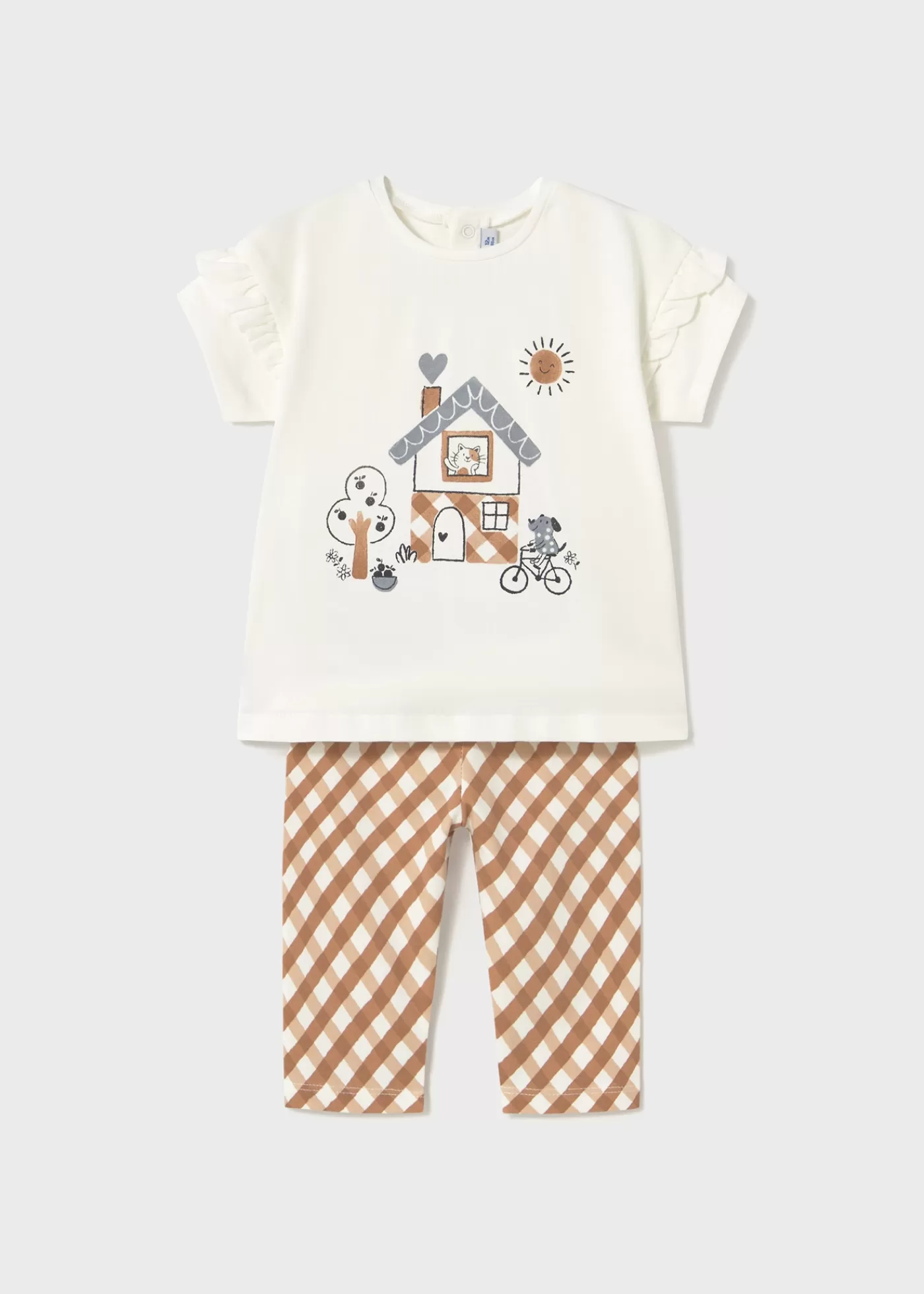 Mayoral Baby Printed Leggings and T-Shirt Set Toffee Fashion